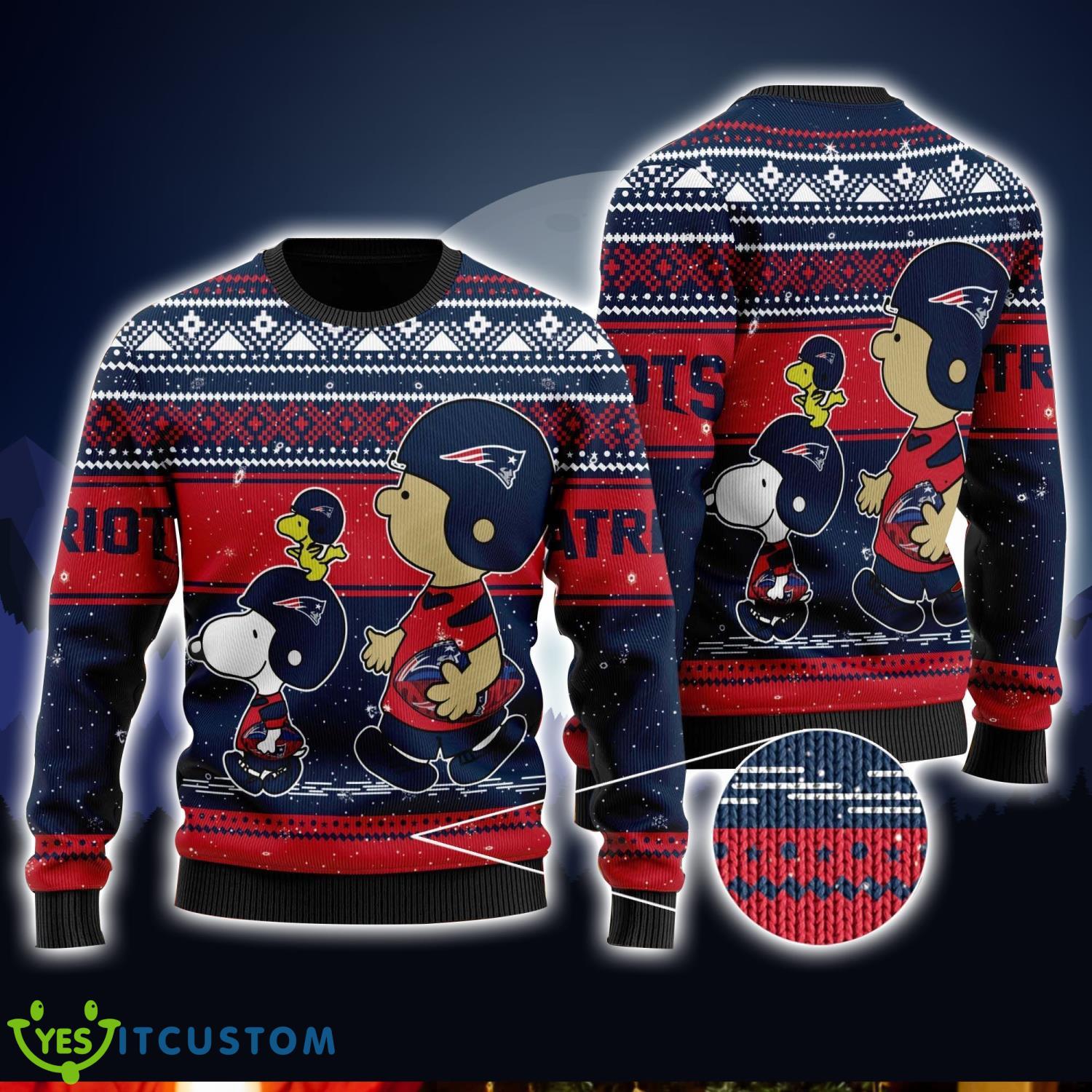 New England Patriots Snoopy Lover Ugly Christmas Sweater Christmas Gift For Men And Women Product Photo 1