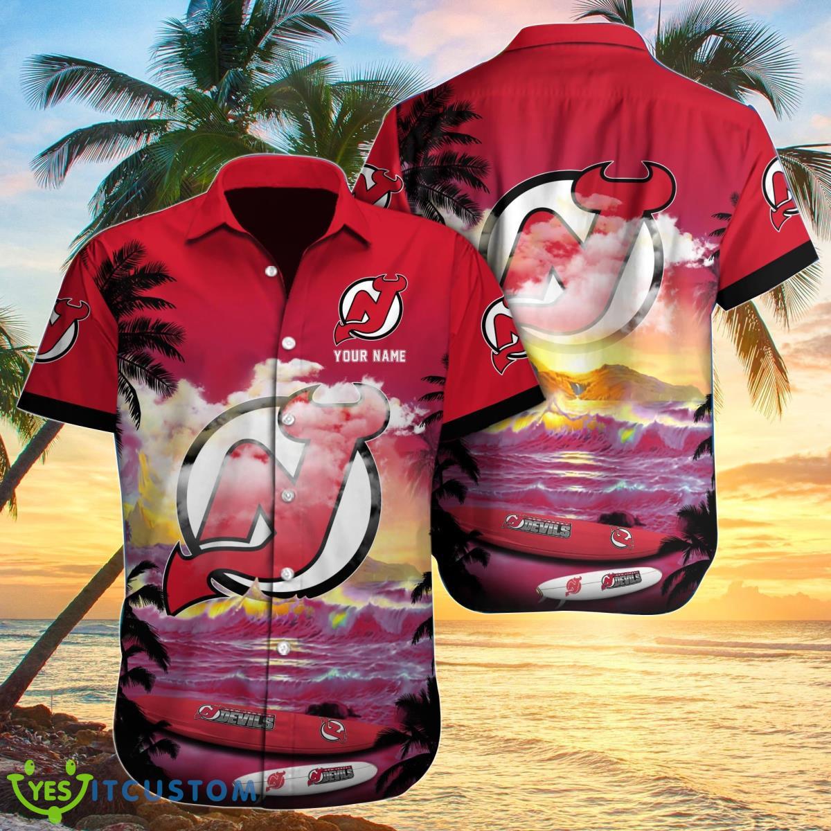 New Jersey Devils Custom Name Hawaiian Shirt Style Gift For Men And Women Product Photo 1