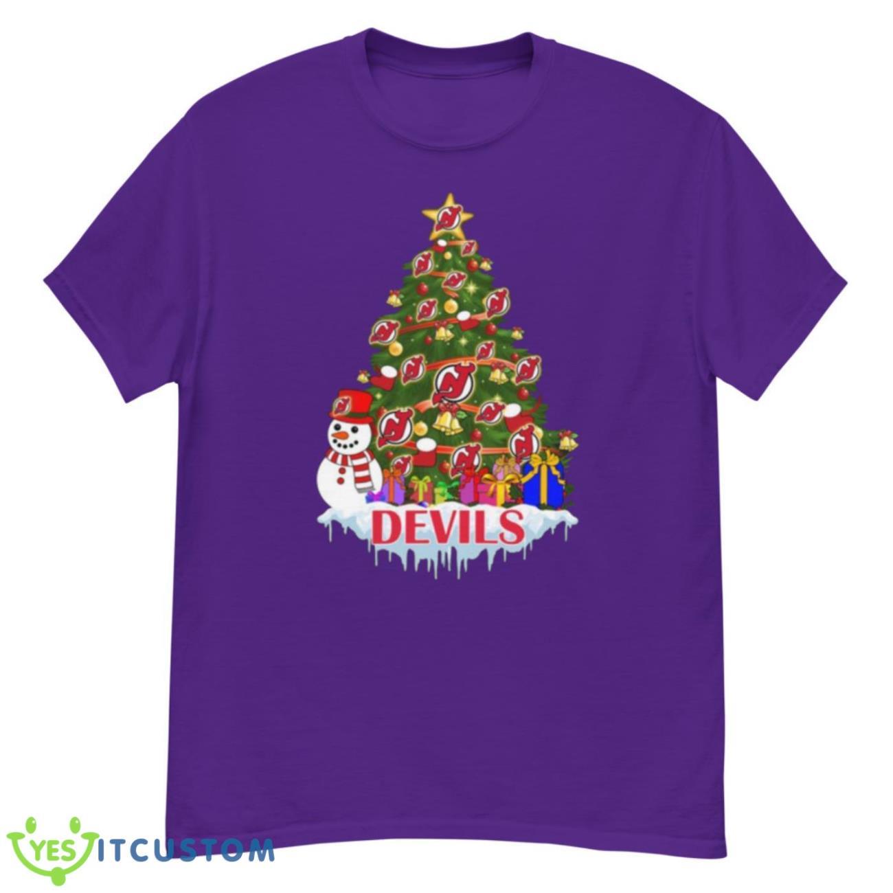 New Jersey Devils Merry Christmas NHL Hockey Sports T Shirt - G500 Men’s Classic T-Shirt-1