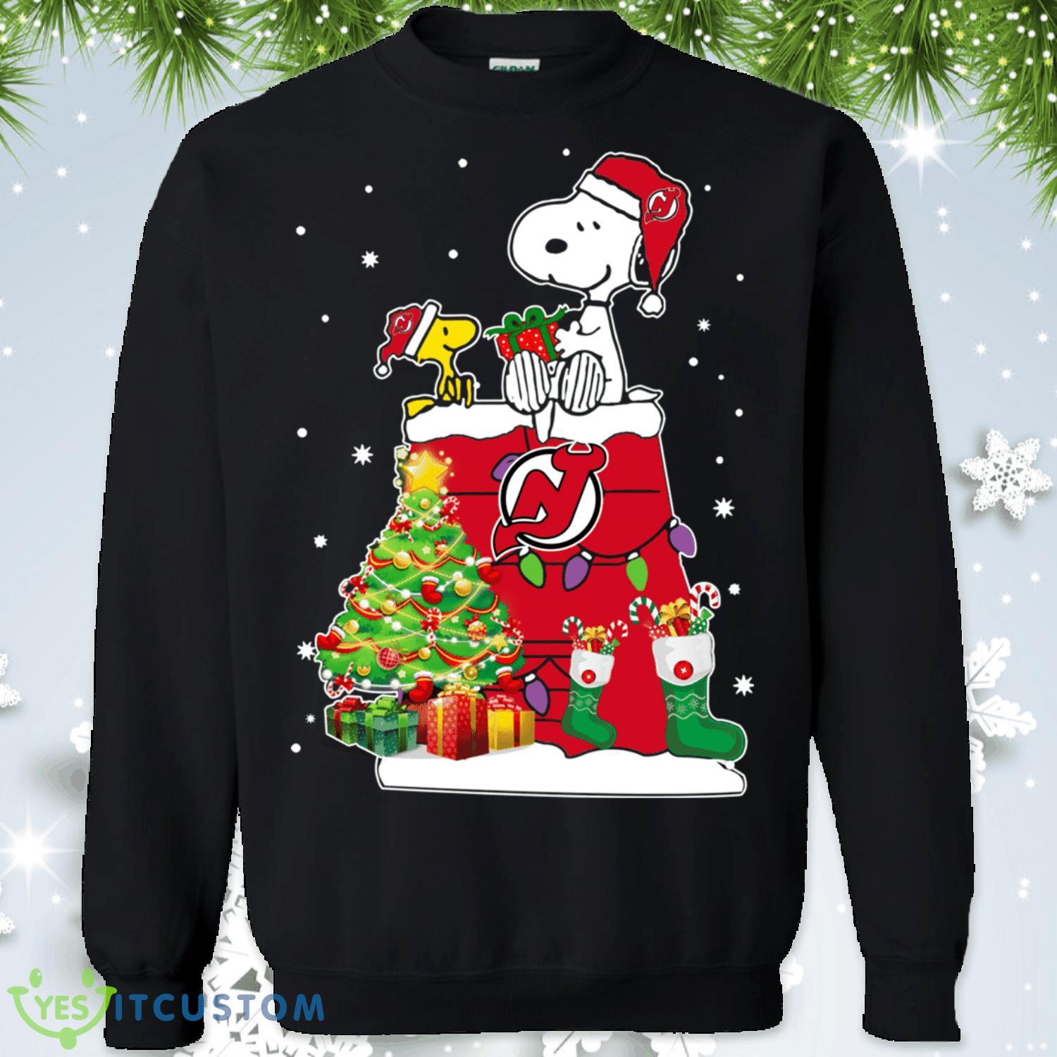 New Jersey Devils Snoopy Lover Christmas Sweatshirt 2 New Jersey Devils Snoopy Lover Christmas Sweatshirt Product Photo 1