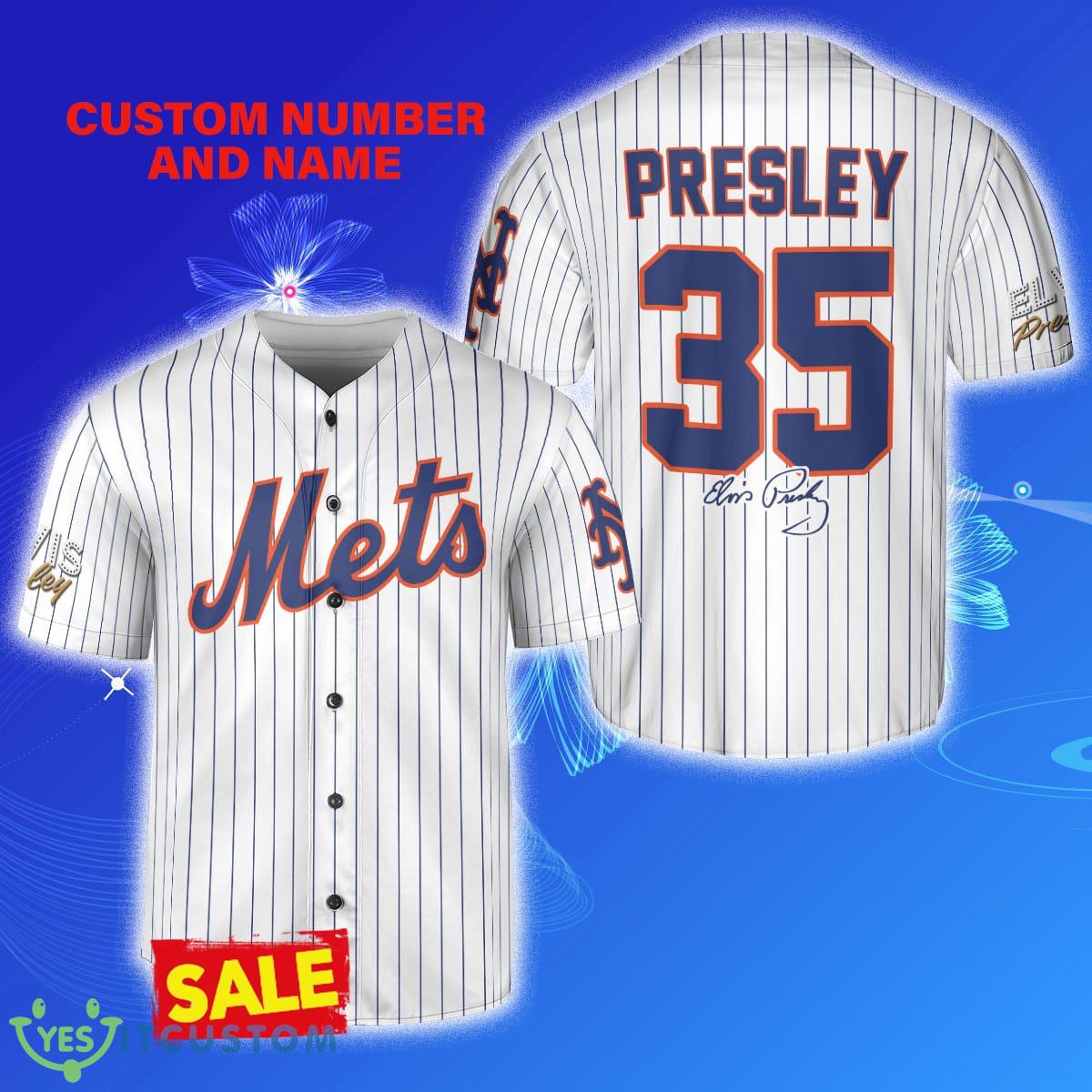 New York Mets Elvis Presley Custom Number And Name Baseball Jersey Shirt - New York Mets Elvis Presley Custom Number And Name Baseball Jersey Shirt