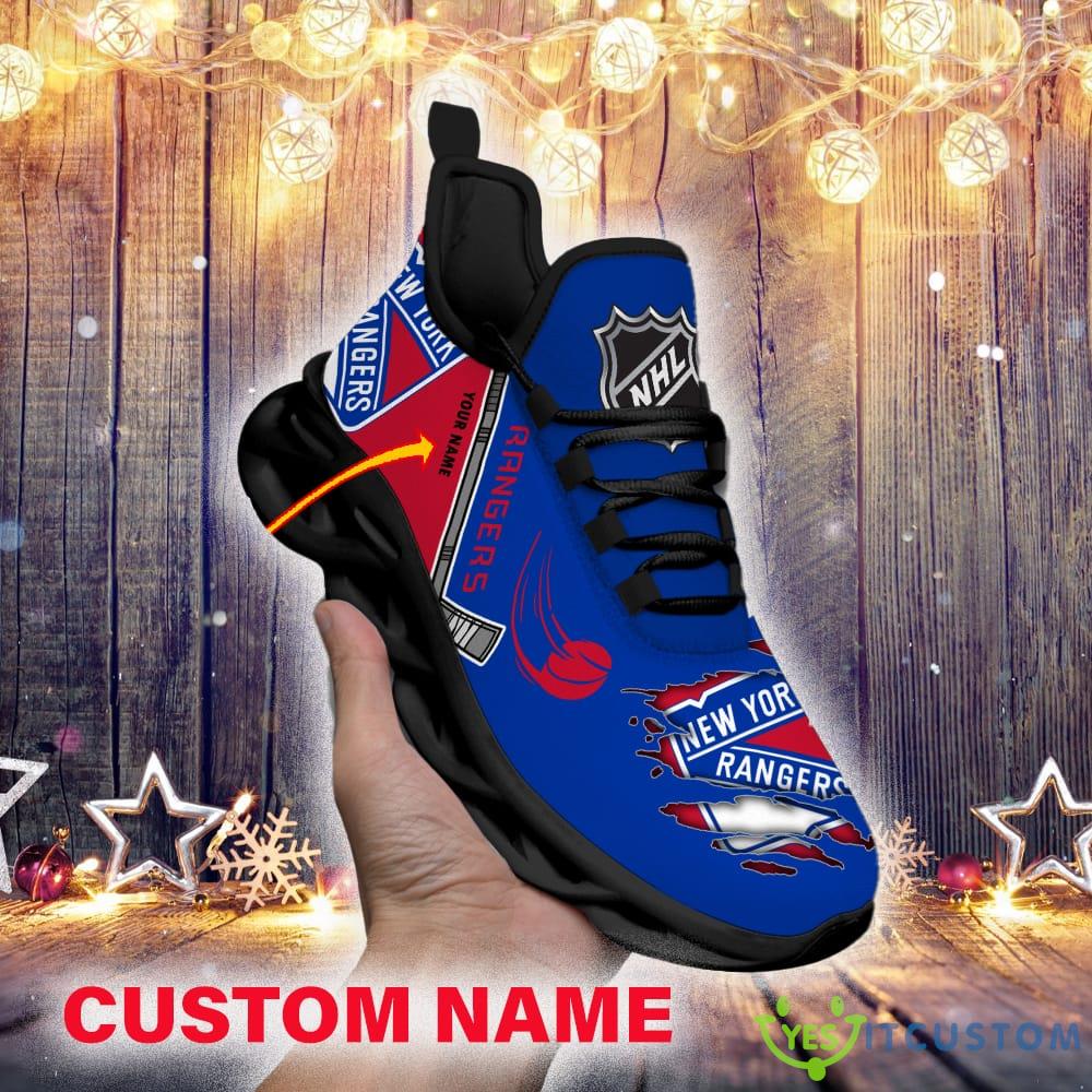 New York Rangers Custom Name NHL Max Soul Shoes Gift For Fans Running Sneaker - New York Rangers Personalized NHL Max Soul Shoes _1