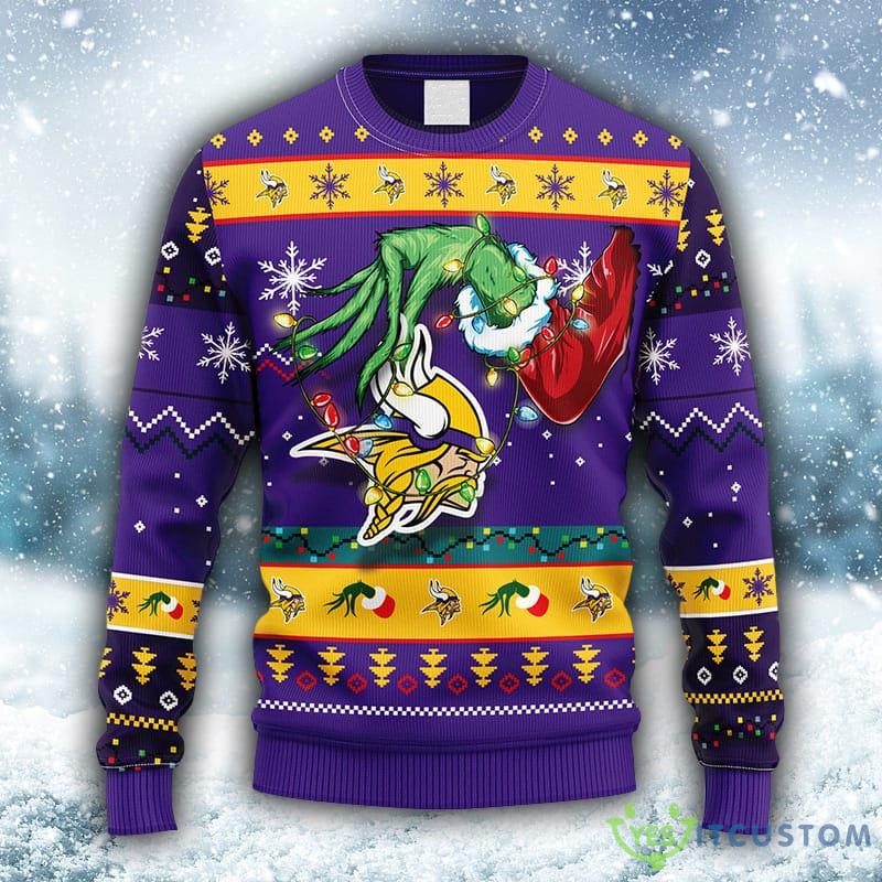 NFL Minnesota Vikings Grinch Christmas Ugly 3D Sweater For Men And Women Gift Ugly Christmas - NFL Minnesota Vikings Grinch Christmas Ugly Sweater_1