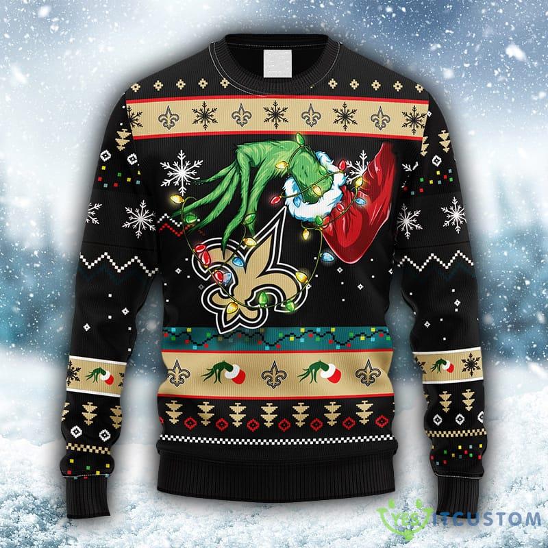 NFL New Orleans Saints Grinch Christmas Ugly 3D Sweater For Men And Women Gift Ugly Christmas - NFL New Orleans Saints Grinch Christmas Ugly Sweater_1
