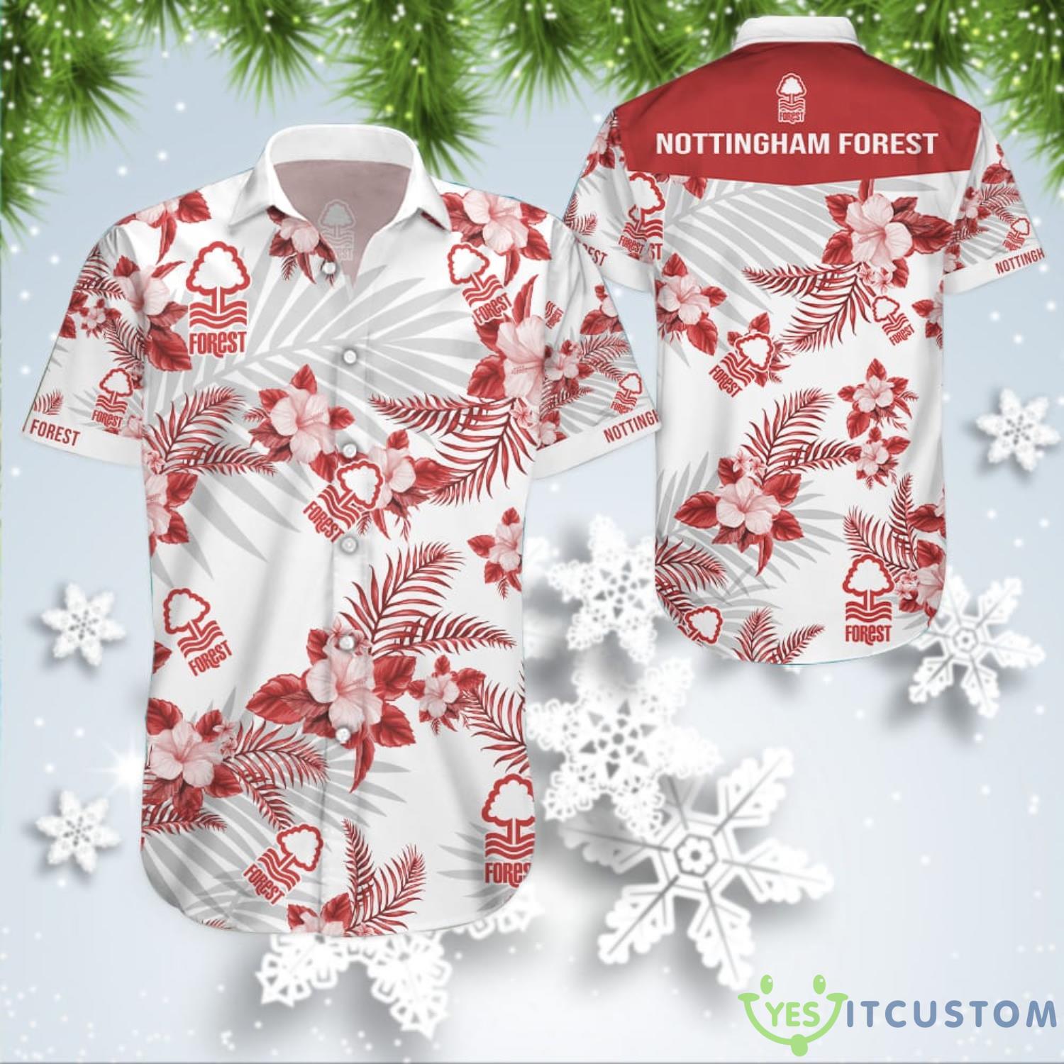 Nottingham Forest Botton Up Hawaiian Shirt Summer Gift Product Photo 1