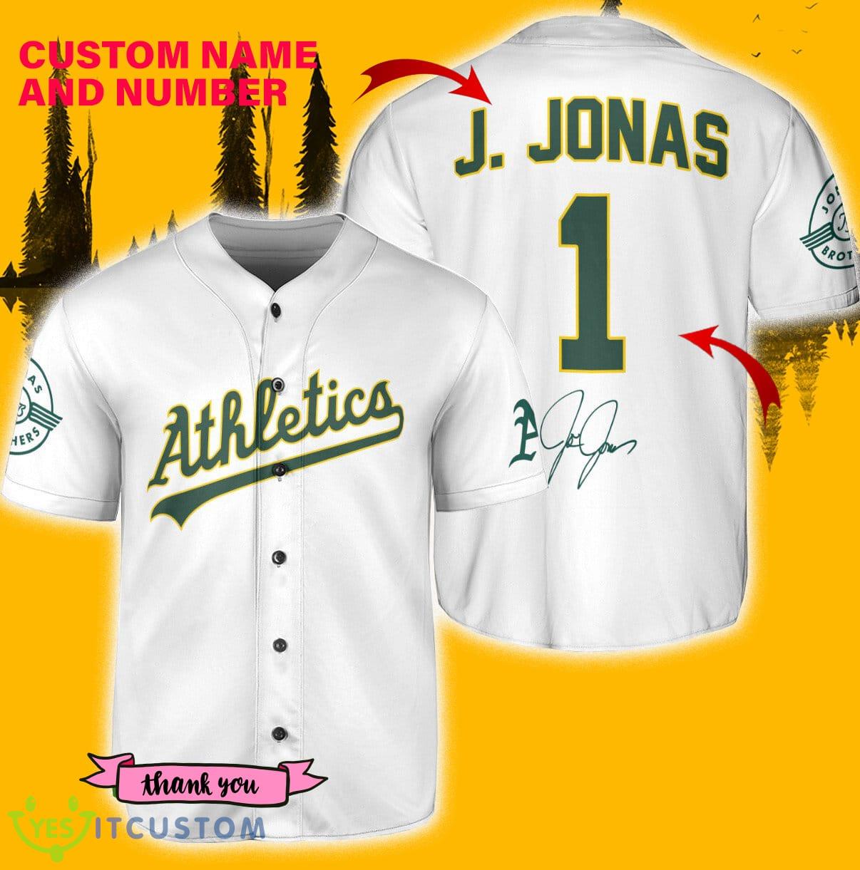 Oakland Athletics J. Jonas White Custom Number And Name Jersey Baseball Shirt - Oakland Athletics J. Jonas Baseball Jersey White_1