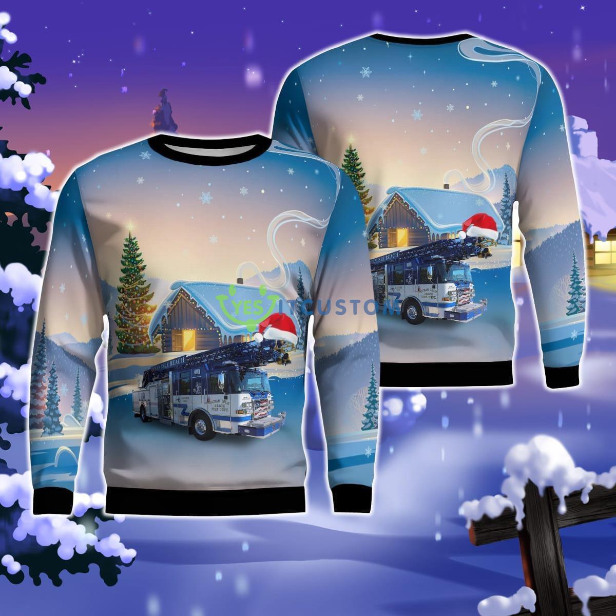 Ocean Isle Beach, North Carolina, Ocean Isle Beach Fire Department Christmas Ugly Sweater Product Photo 1