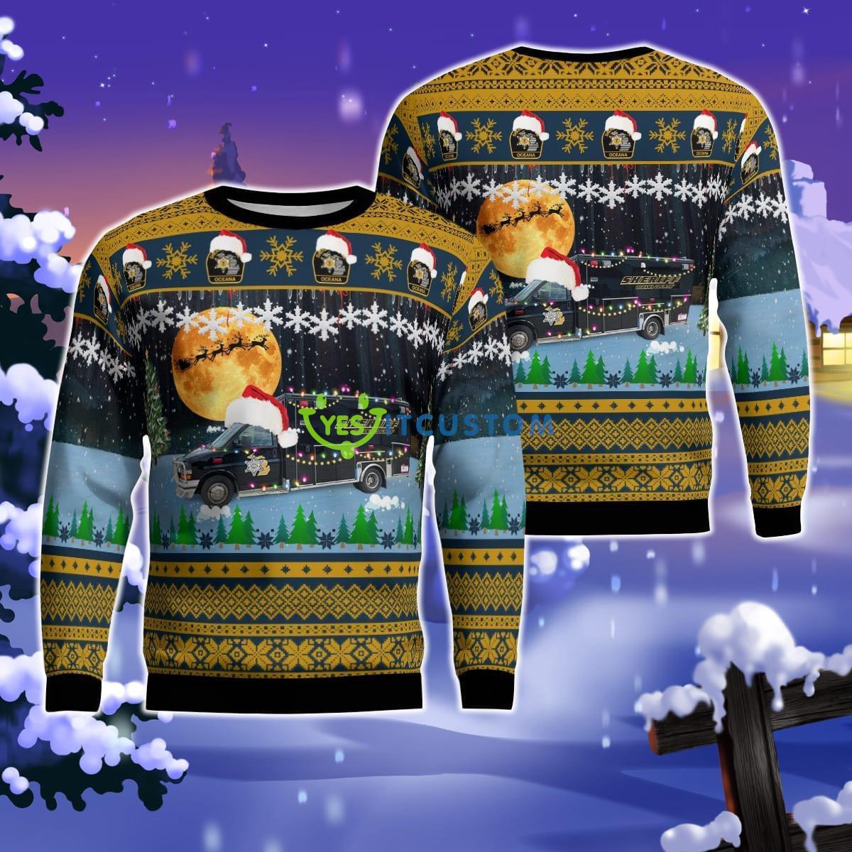 Oceana County Sheriff, Hart, Michigan Christmas AOP Ugly Sweater Product Photo 1
