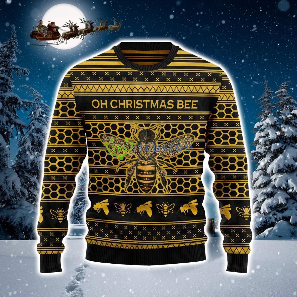 Oh Christmas Bee Yellow Christmas Sweater Product Photo 1