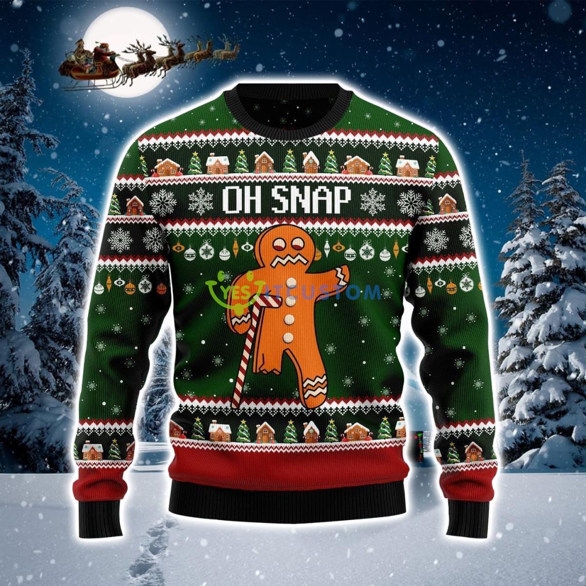 Oh Snap Gingerbread Ugly Christmas Sweater Product Photo 1