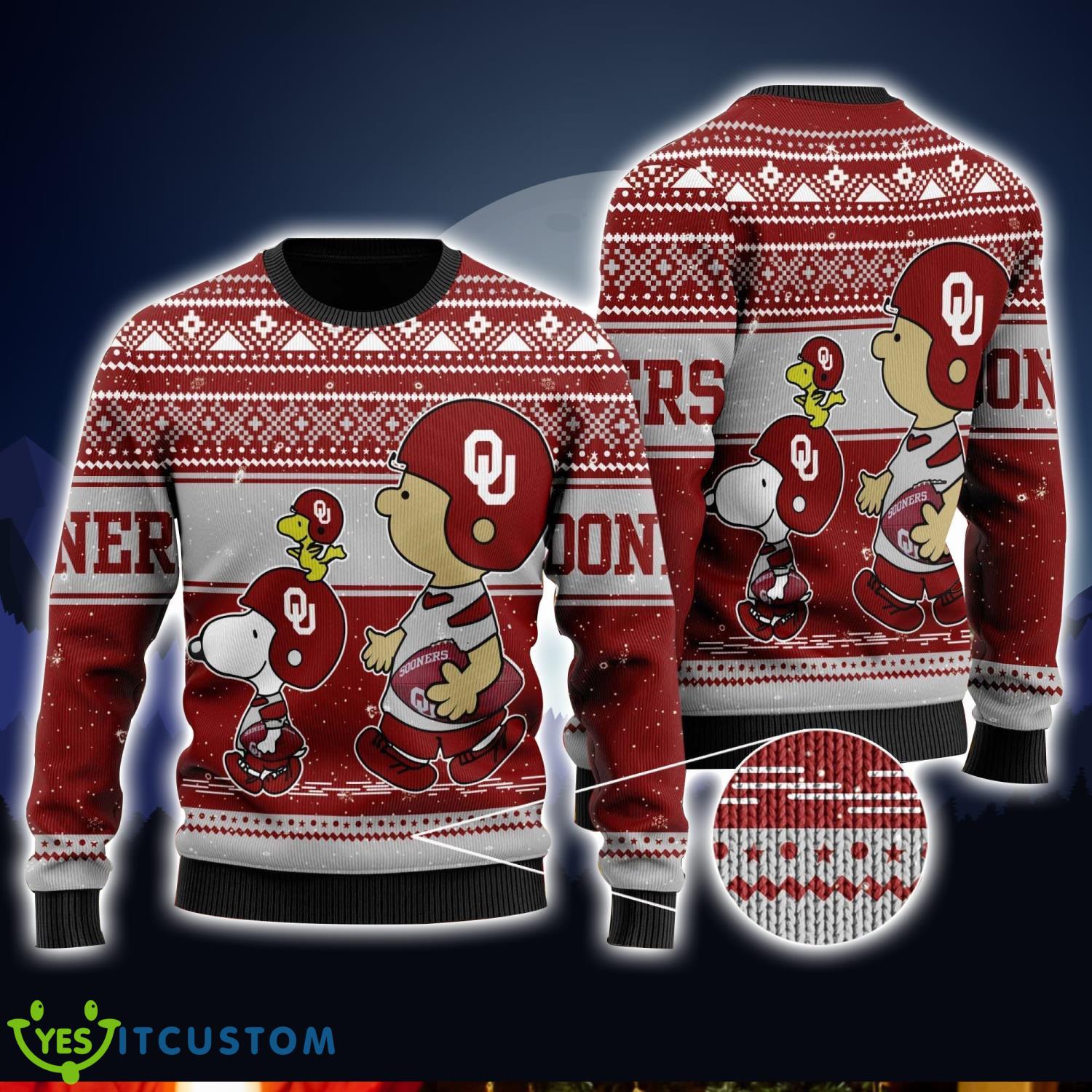 Oklahoma Sooners Snoopy Lover Ugly Christmas Sweater Christmas Gift For Men And Women Product Photo 1