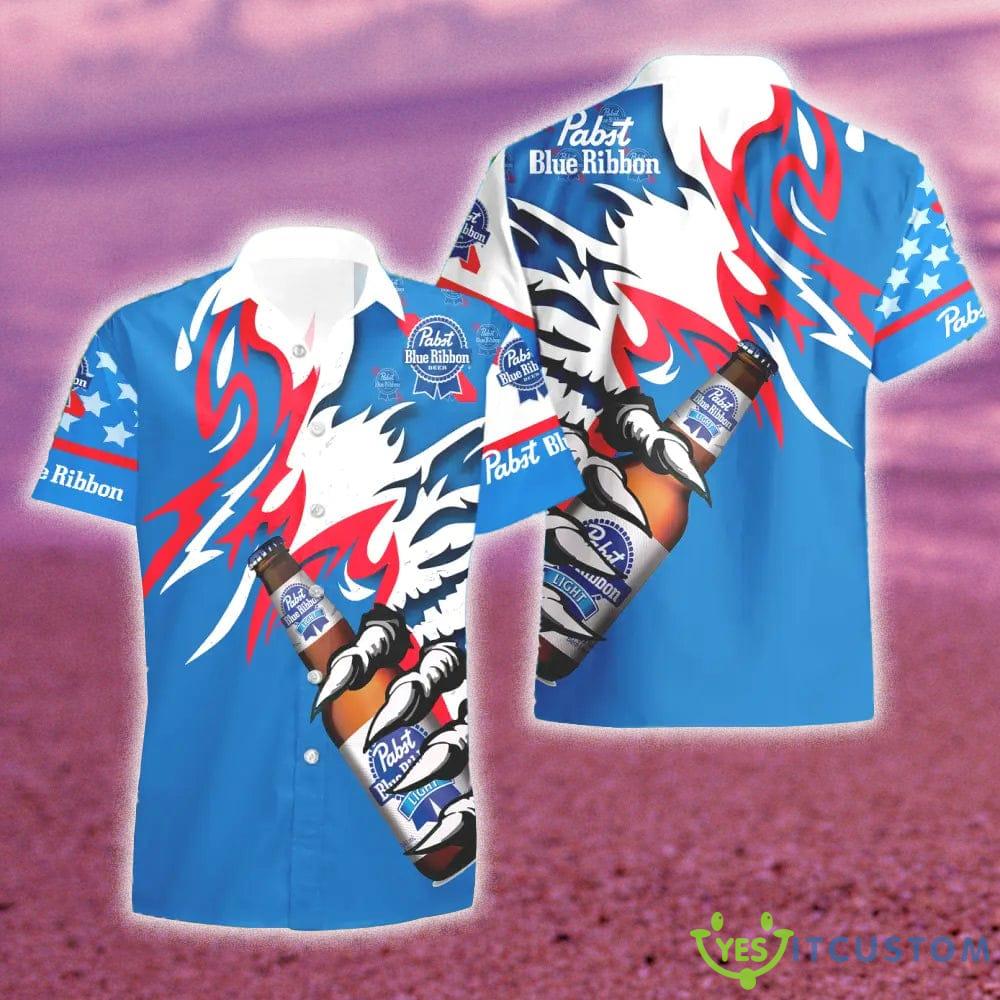 Pabst Blue Ribbon Monster Claw Gift Hawaiian Set Shirt And Short Summer Beach - Pabst Blue Ribbon Monster Claw Hawaiian Shirt And Short_1