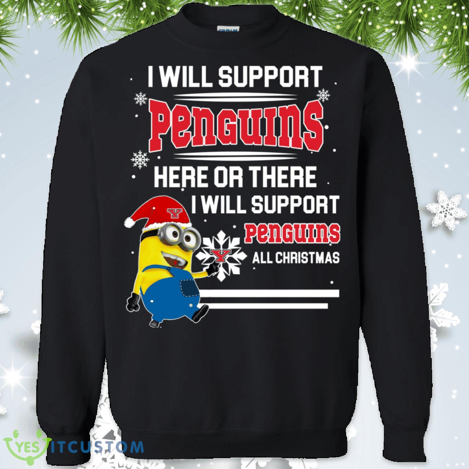Penguins Minion Christmas Sweatshirt 2 Penguins Minion Christmas Sweatshirt Product Photo 1
