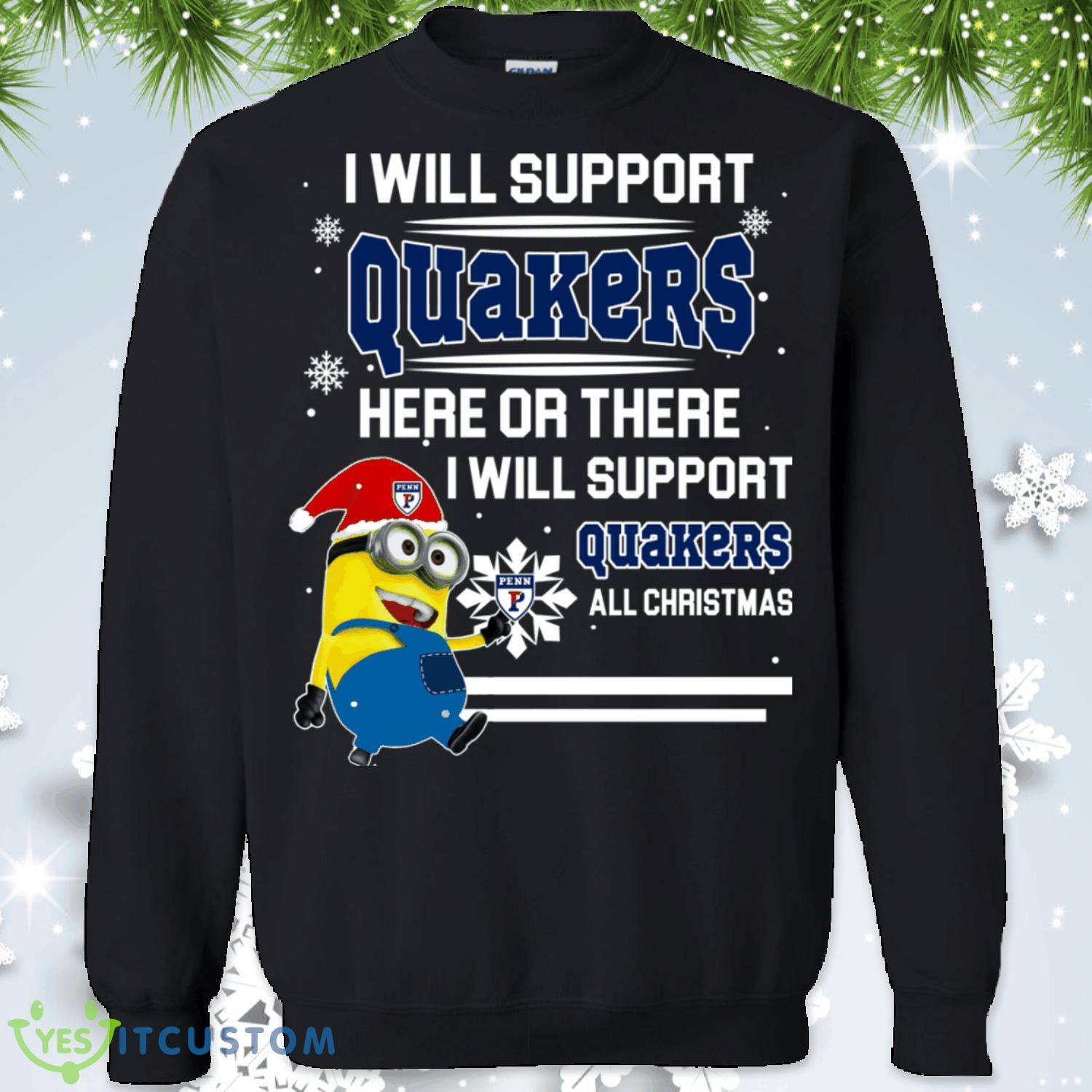 Penn Quakers Minion Christmas Sweatshirt 2 Penn Quakers Minion Christmas Sweatshirt Product Photo 1