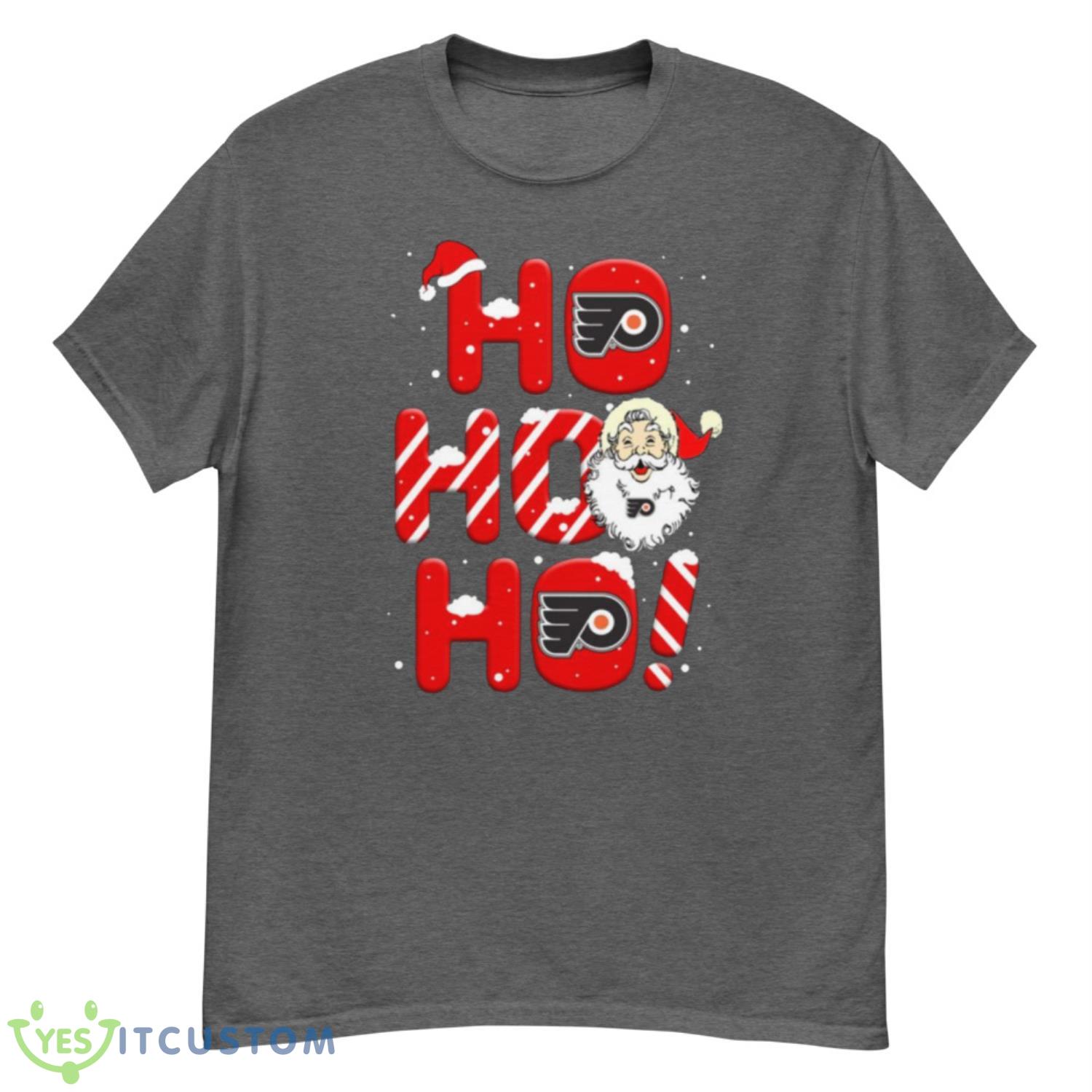 Philadelphia Flyers NHL Hockey Ho Ho Ho Santa Claus Merry Christmas Shirt T Shirt - G500 Men’s Classic T-Shirt-1