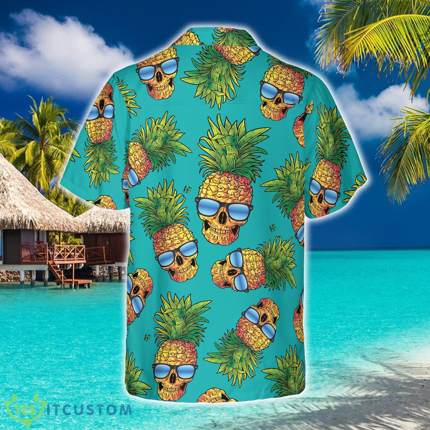 Pineapple Skull & The Tropical Leaves V2 3D Hawaiian Shirt Beach Summer For Men And Women Gift - Pineapple Skull & The Tropical Leaves V2 Hawaiian Shirt_2