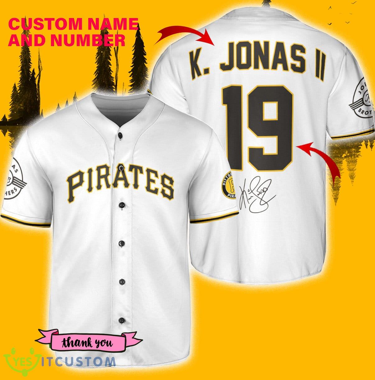 Pittsburgh Pirates K. Jonas White Custom Number And Name Baseball Jersey Shirt - Pittsburgh Pirates K. Jonas Baseball Jersey White_1