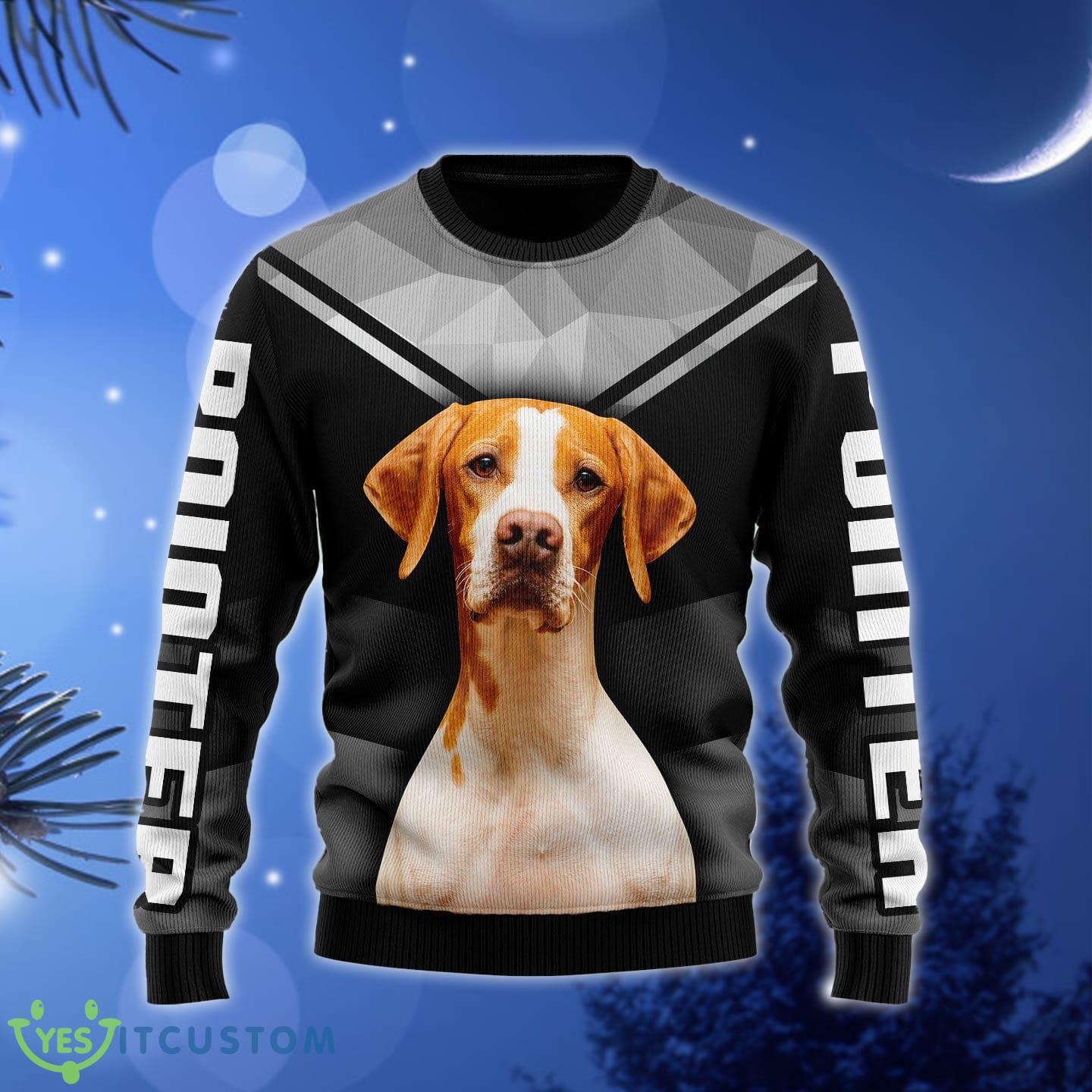 Pointer 3D Ugly Christmas Sweater Gift Men Women 7 Pointer 3D Ugly Christmas Sweater Gift Men Women - Pointer HT011208 unisex womens & mens, couples matching, friends, funny family ugly christmas holiday sweater gifts (plus size available)_1