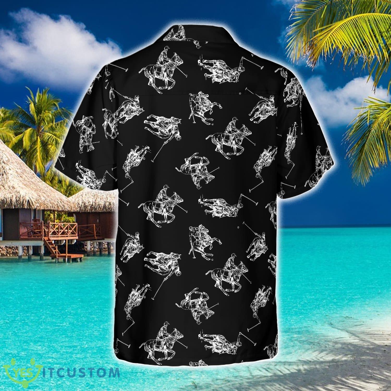 Polo Smoke Black And White Pattern 3D Hawaiian Shirt Beach Summer For Men And Women Gift - Polo Smoke Black And White Pattern Hawaiian Shirt_2