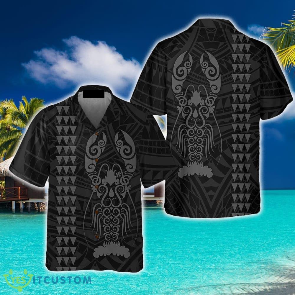 Polynesian Lobster 3D Hawaiian Shirt Beach Summer For Men And Women Gift - Polynesian Lobster Hawaiian Shirt, Unique Black Lobster Shirt For Men & Women, Gift For Lobster Lovers_1