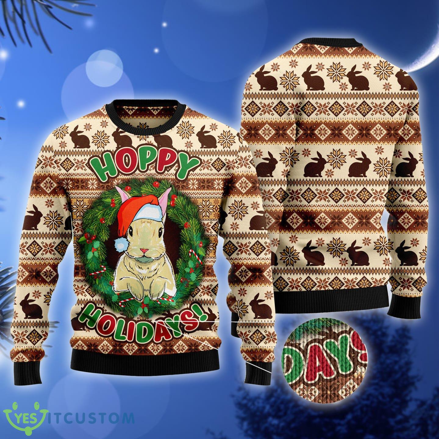 Rabbit Happy 3D Ugly Christmas Sweater Gift Men Women 3 Rabbit Happy 3D Ugly Christmas Sweater Gift Men Women - Rabbit Happy Ugly Christmas Sweater_3