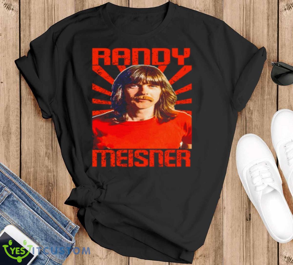 Randy Meisner Singer Red Retro Shirt - Black T-Shirt