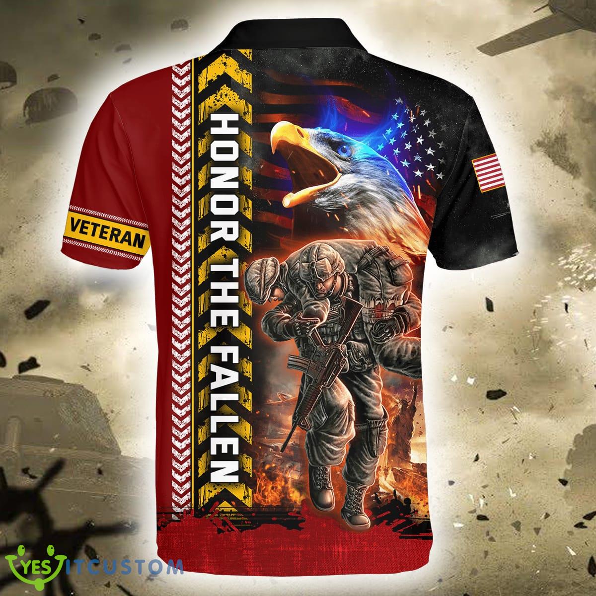 Red Flag Honor The Fallen U.S Veteran Polo Shirt - Honor The Fallen - U.S Veteran Unisex Shirts_11