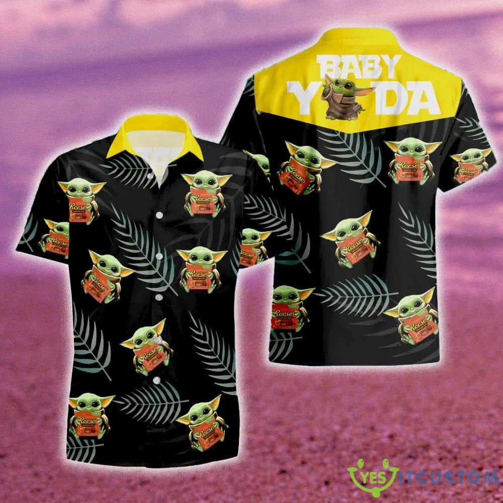 Reese’s Baby Yoda Hug Hawaiian Shirt And Shorts Gift Hawaiian Tropical Beach - Reese’s Baby Yoda Hug Hawaiian Shirt And Short_1