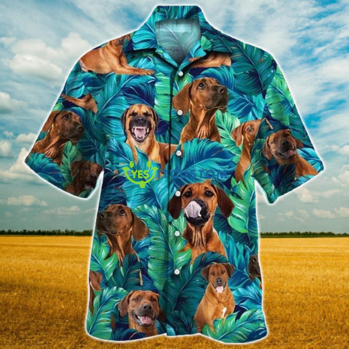Rhodesian Ridgeback Dog Lovers Hawaiian Style For Summer All Printed 3D Hawaiian Shirt Product Photo 1