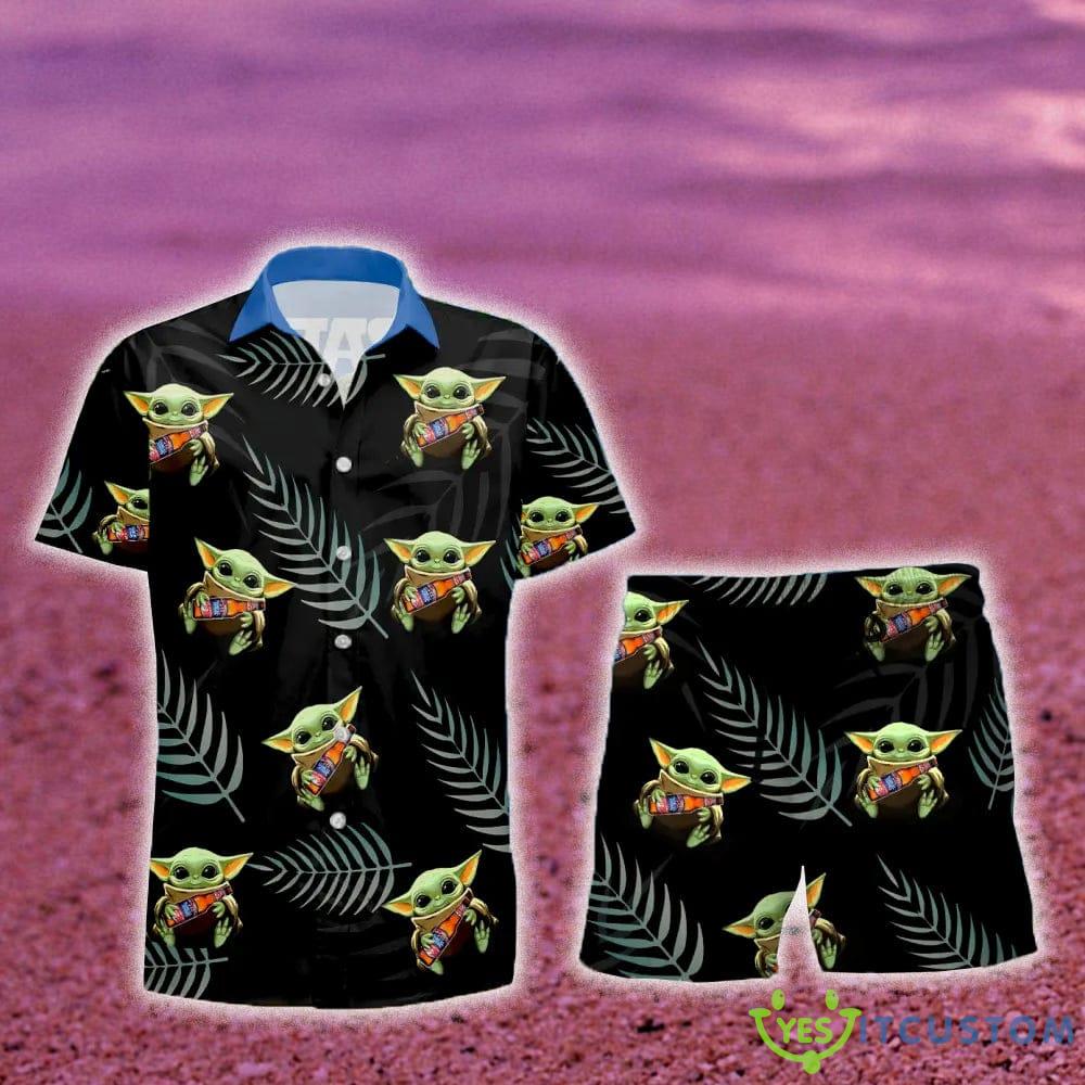 Samuel Adams Baby Yoda Hug Hawaiian Shirt And Shorts Gift Hawaiian Tropical Beach - Samuel Adams Baby Yoda Hug Hawaiian Shirt And Short_1