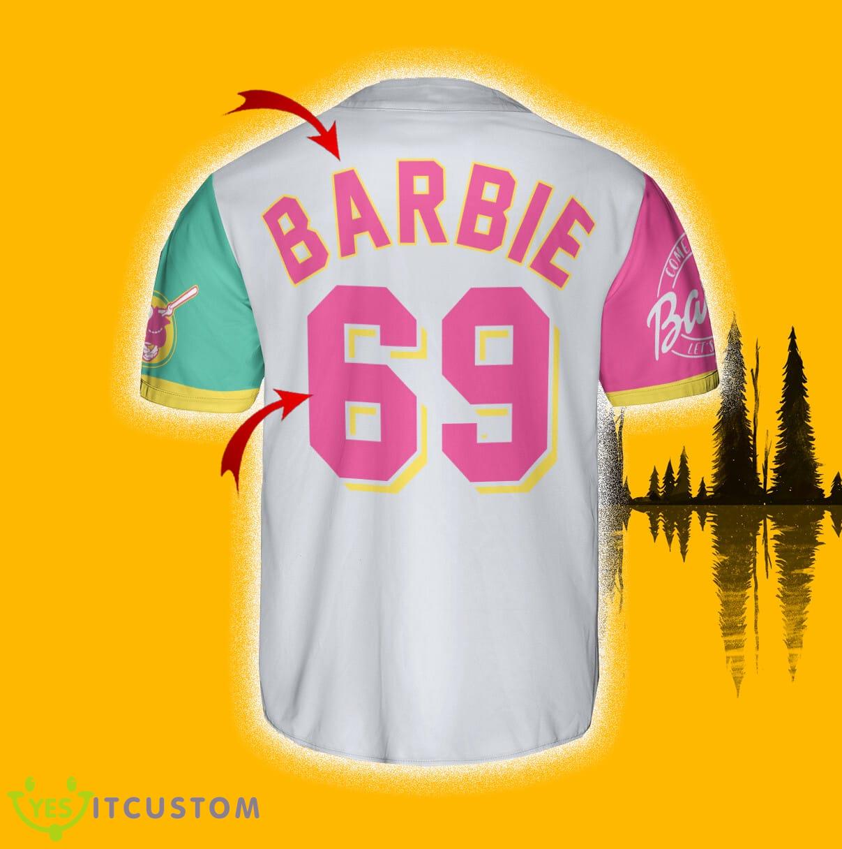 San Diego Padres Barbie White Custom Number And Name Jersey Baseball Shirt 3 San Diego Padres Barbie White Custom Number And Name Jersey Baseball Shirt - San Diego Padres Barbie Baseball Jersey White_3