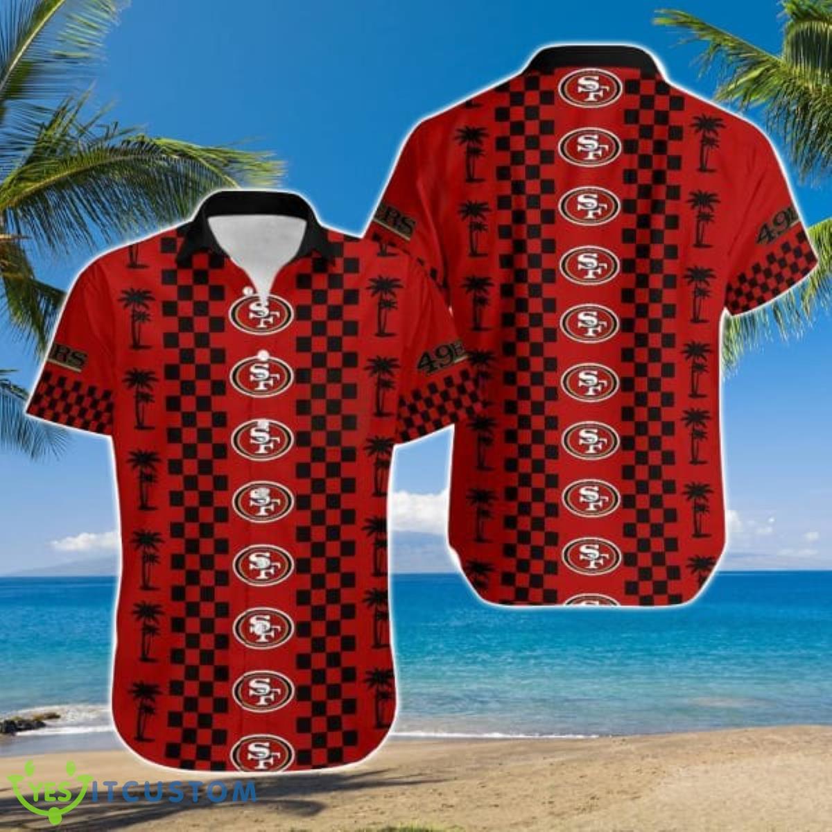 San Francisco 49ers Coconut Trees Hawaii Shirt Summer Product Photo 1