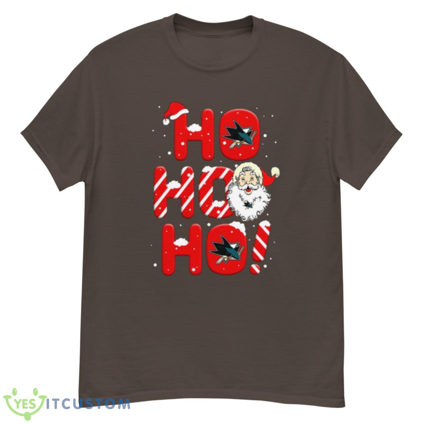 San Jose Sharks NHL Hockey Ho Ho Ho Santa Claus Merry Christmas Shirt T Shirt - G500 Men’s Classic T-Shirt-1