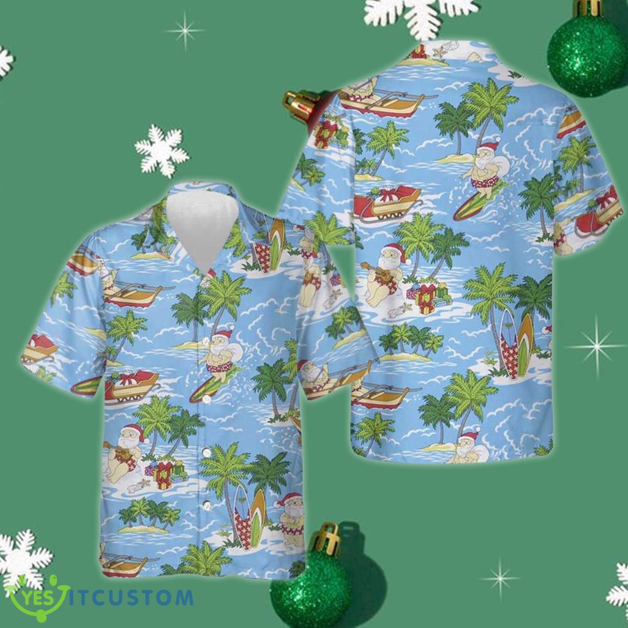 Santa Sailing Tropical Christmas Hawaiian Shirt Funny Santa Shirt Best Gifts For Xmas Product Photo 1