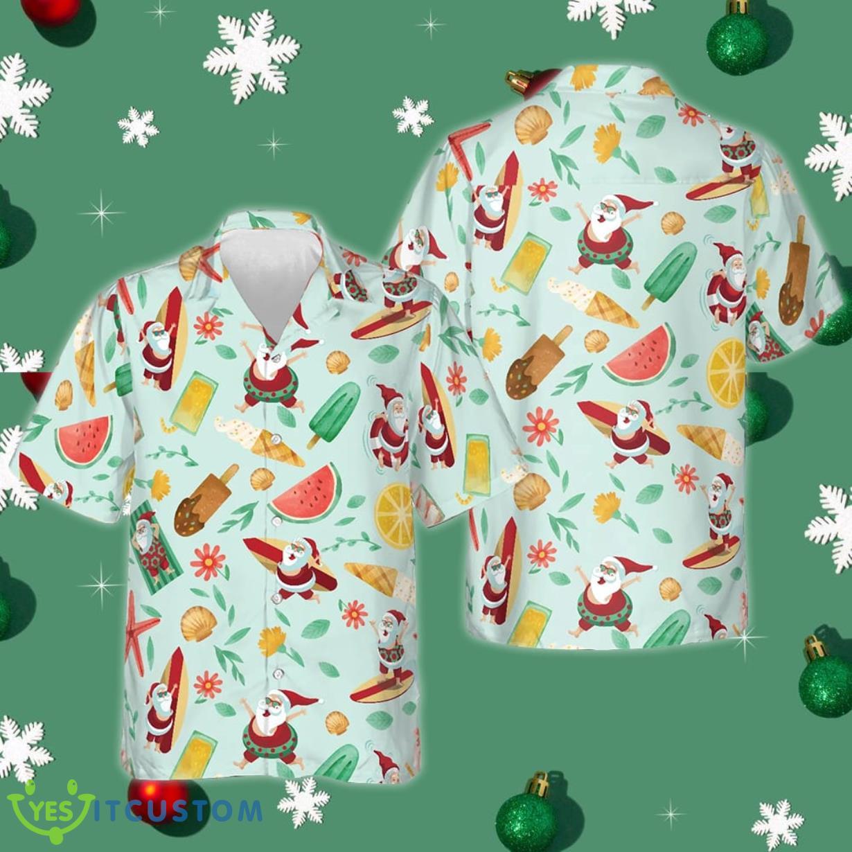 Santa Surfing Pattern Hawaiian Shirt Christmas Ideas Best Summer Shirts For Guys Product Photo 1