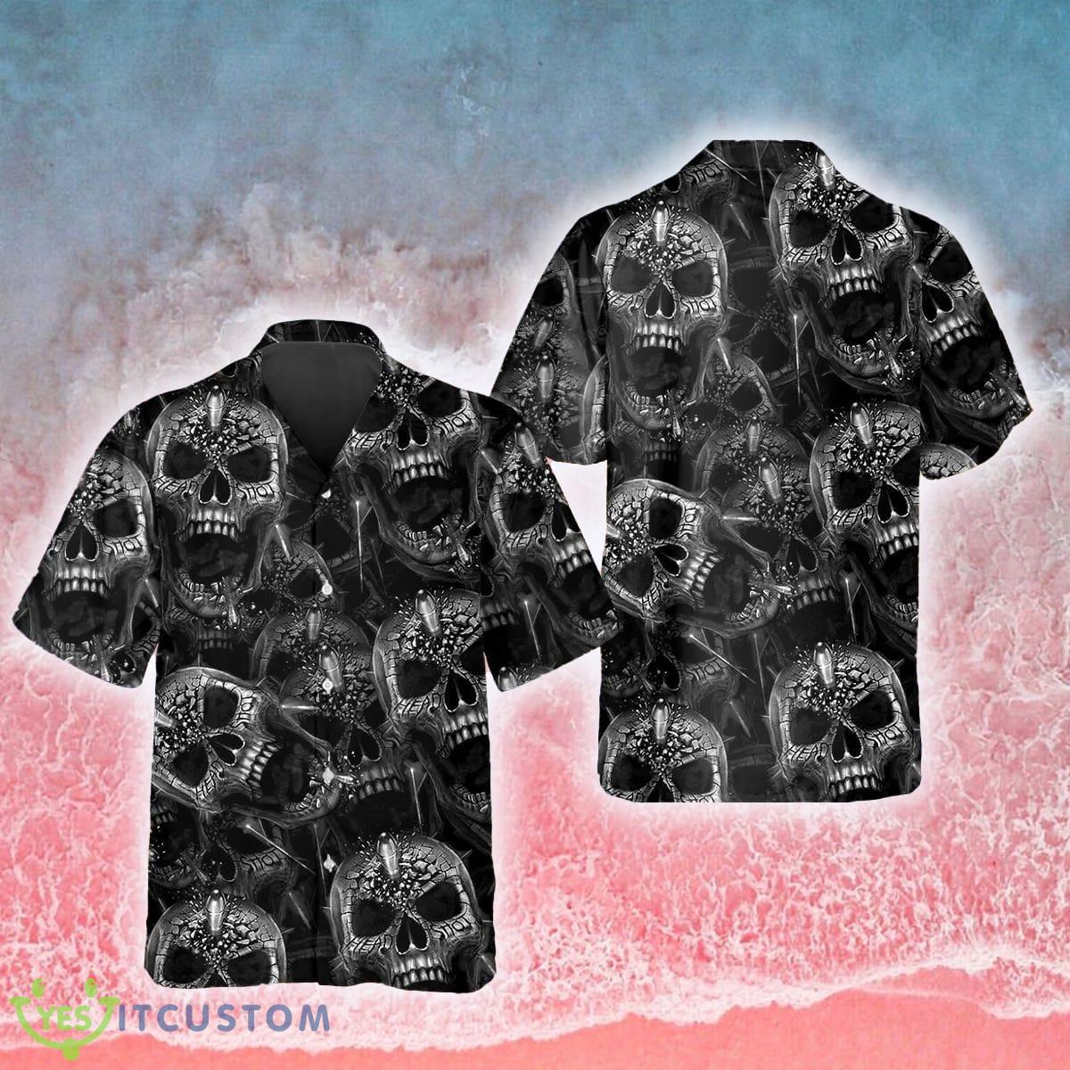 Scary Dark Skull Pile 3D Hawaiian Shirt Gift For Men And Women - Scary Dark Skull Pile Hawaiian Shirt_1