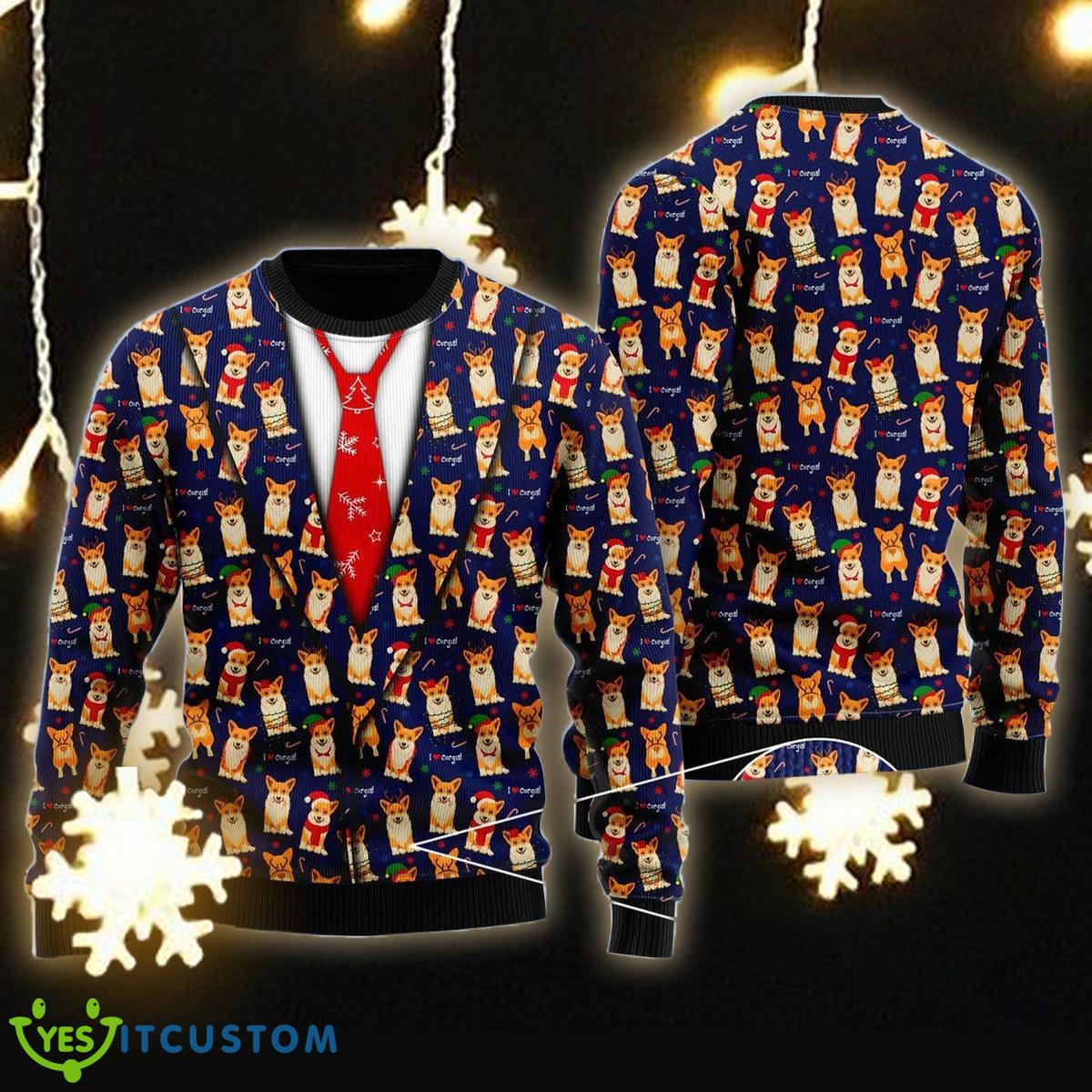 Seamless Christmas Pattern Corgis Ugly Christmas Sweater Gift For Men Women - Seamless Christmas Pattern Corgis Ugly Christmas Sweater Gift Men Women