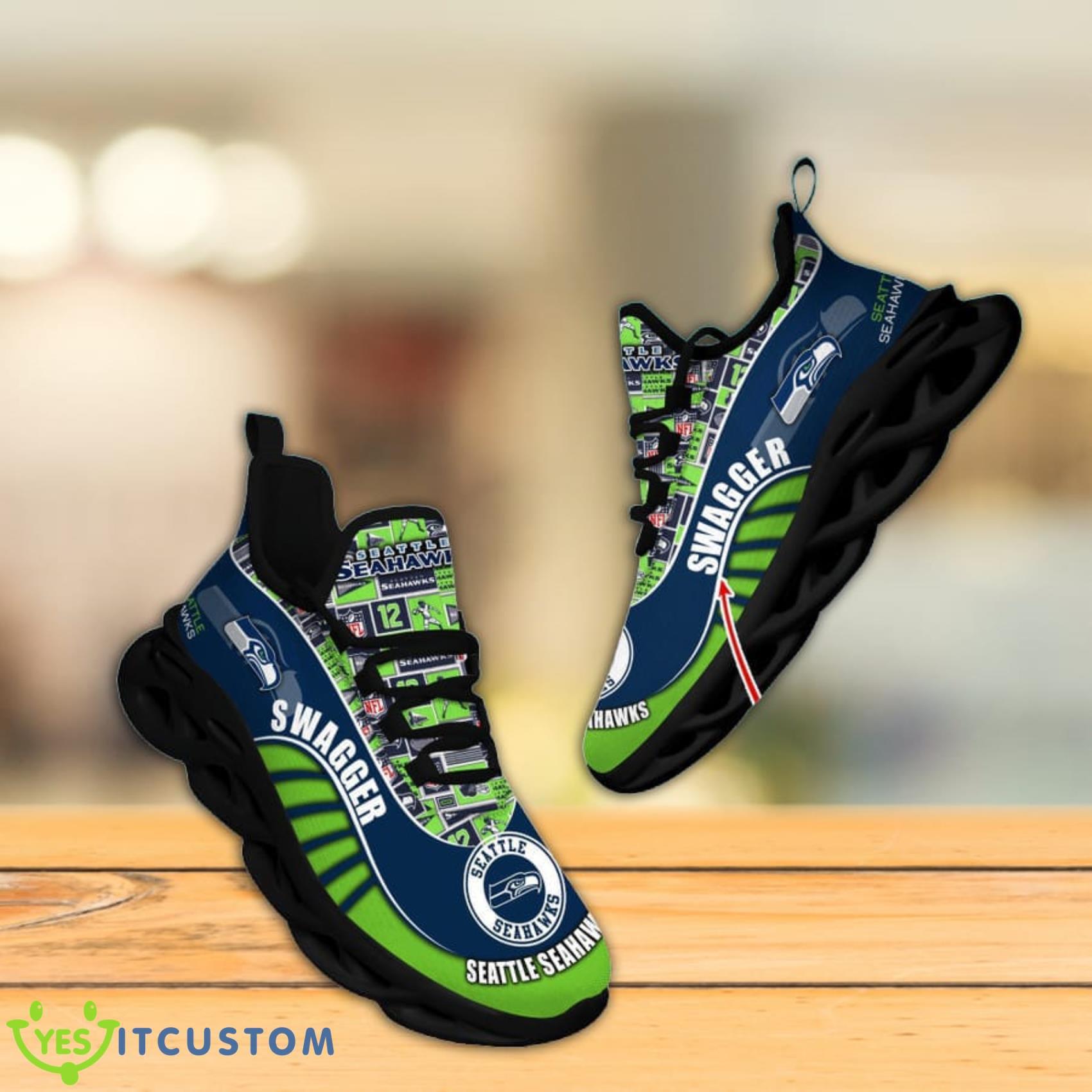 Seattle Seahawks NFL Custom Name Gift For Fans AOp Max Soul Shoes Product Photo 1