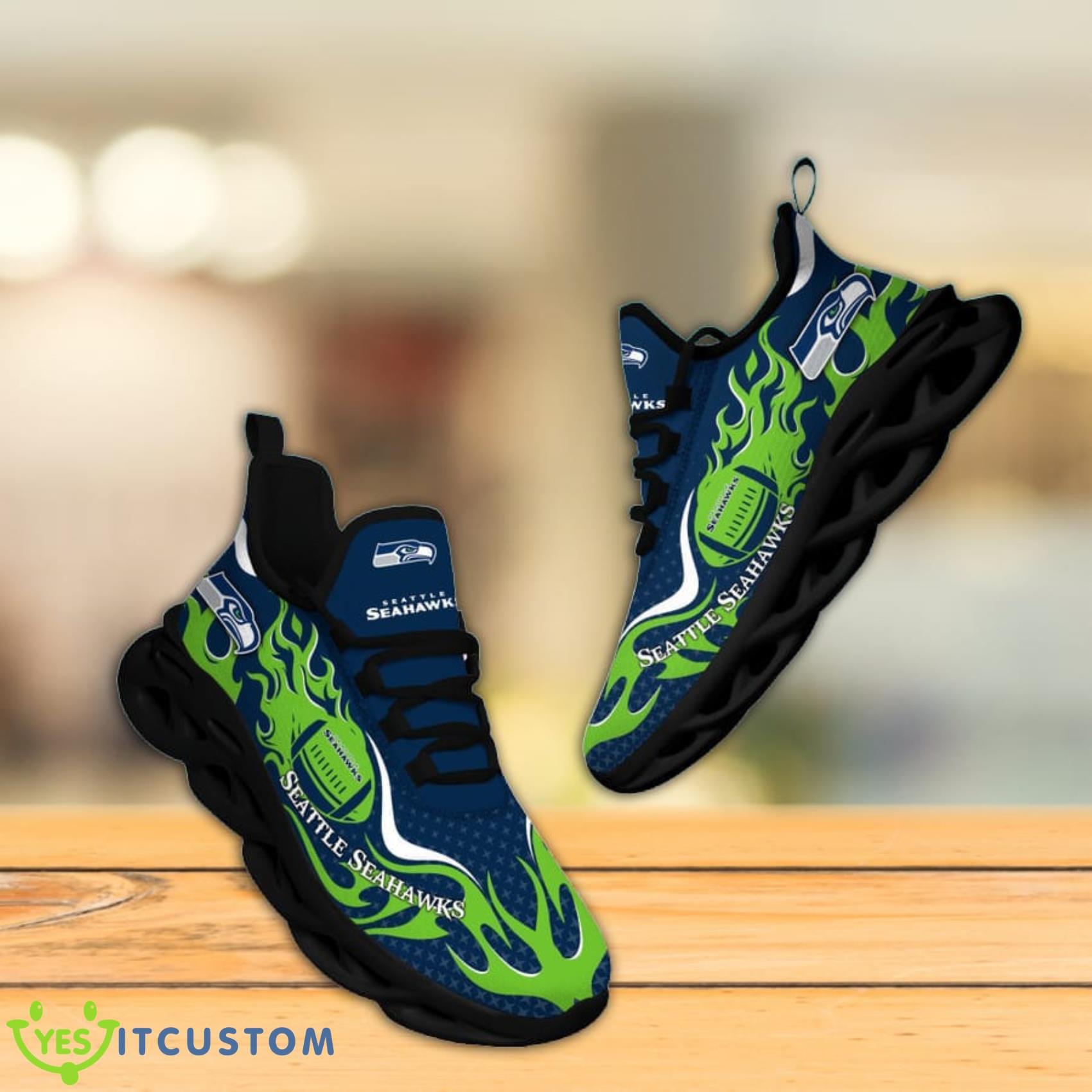 Seattle Seahawks NFL Fire Ball Full Print AOP Print Max Soul Shoes Product Photo 1