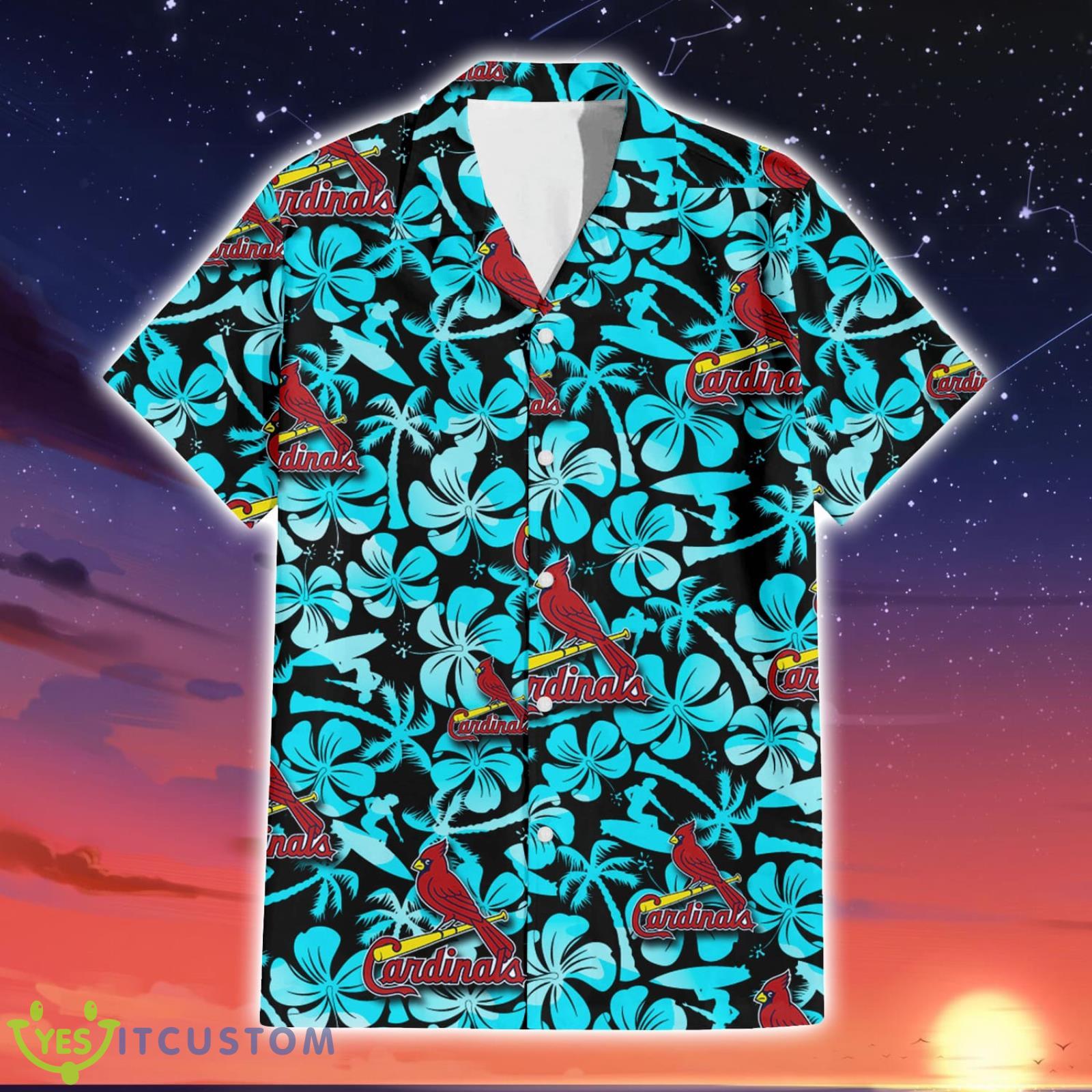 St. Louis Cardinals Blue Flower And Coconut Tree 3D Hawaiian Shirt Summer Gift For Fans 7 St. Louis Cardinals Blue Flower And Coconut Tree 3D Hawaiian Shirt Summer Gift For Fans Product Photo 2