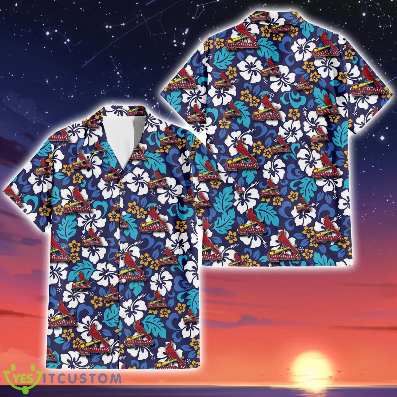 St. Louis Cardinals Lover Gift White Hibiscus Pattern Floral Hawaiian Shirt For Men And Women Product Photo 1