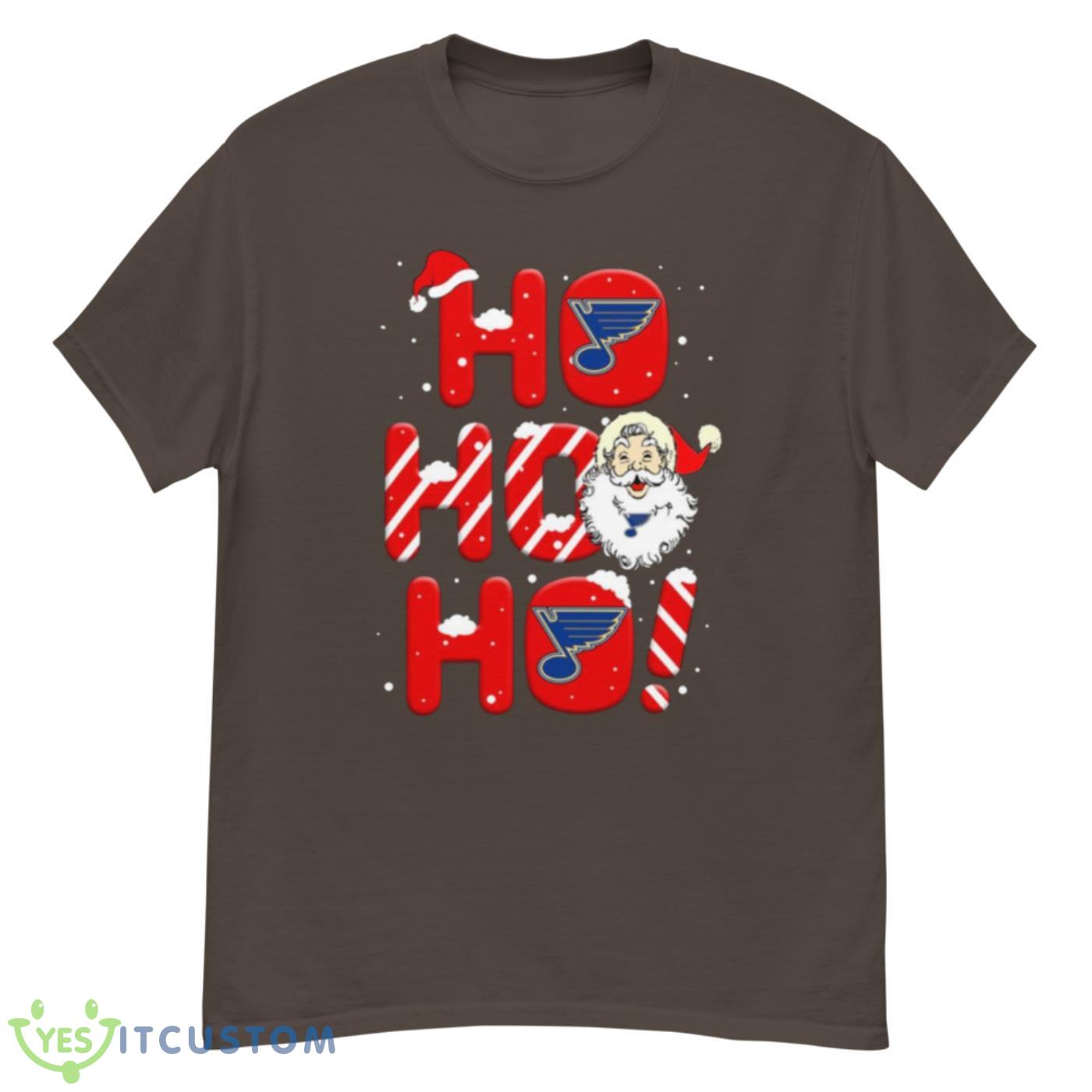 St.Louis Blues NHL Hockey Ho Ho Ho Santa Claus Merry Christmas Shirt T Shirt - G500 Men’s Classic T-Shirt-1