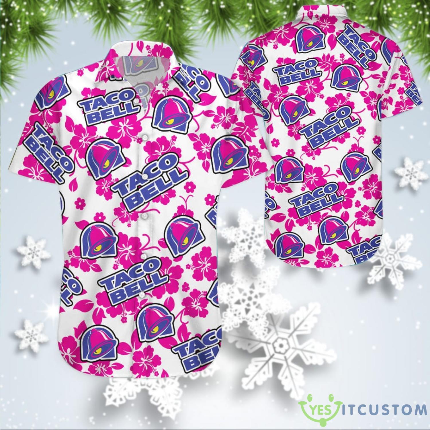 Taco Bell v2 Tropical Flower Aloha Botton Up Hawaiian Shirt Summer Gift Product Photo 1