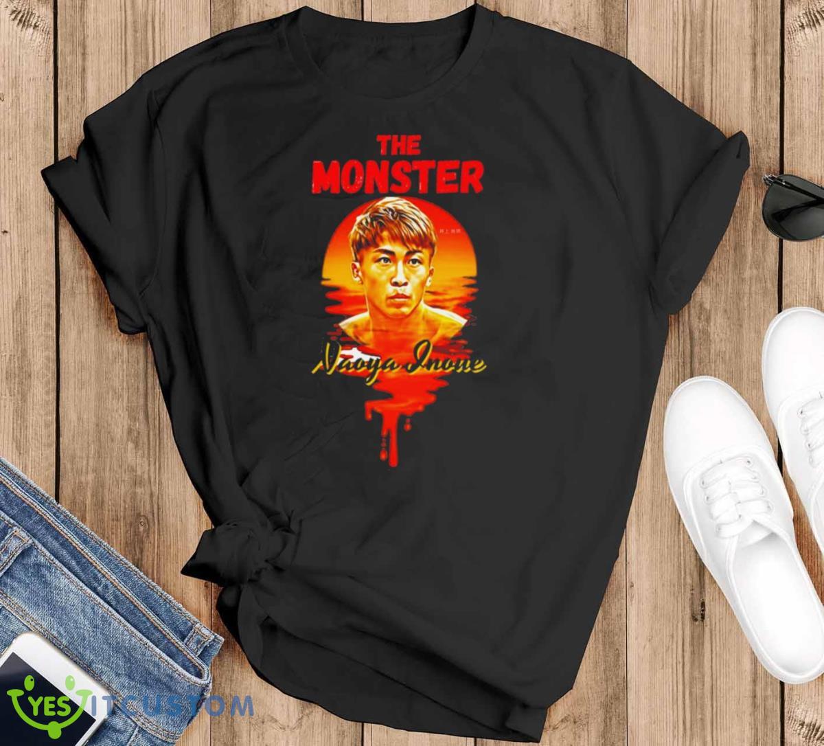 The Monster Sunset Design Naoya Inoue Shirt - Black T-Shirt