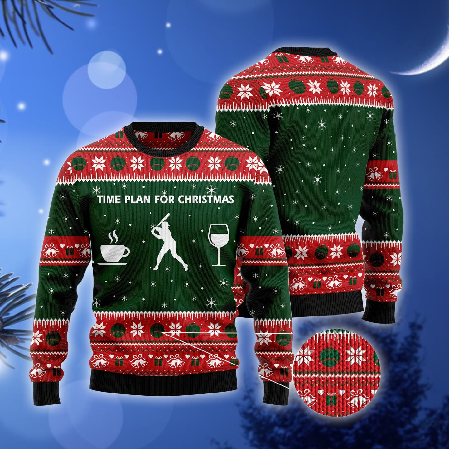 Time Plan For Baseball baseball lover 3D Ugly Christmas Sweater Gift Men Women 3 Time Plan For Baseball baseball lover 3D Ugly Christmas Sweater Gift Men Women - 300823-171555