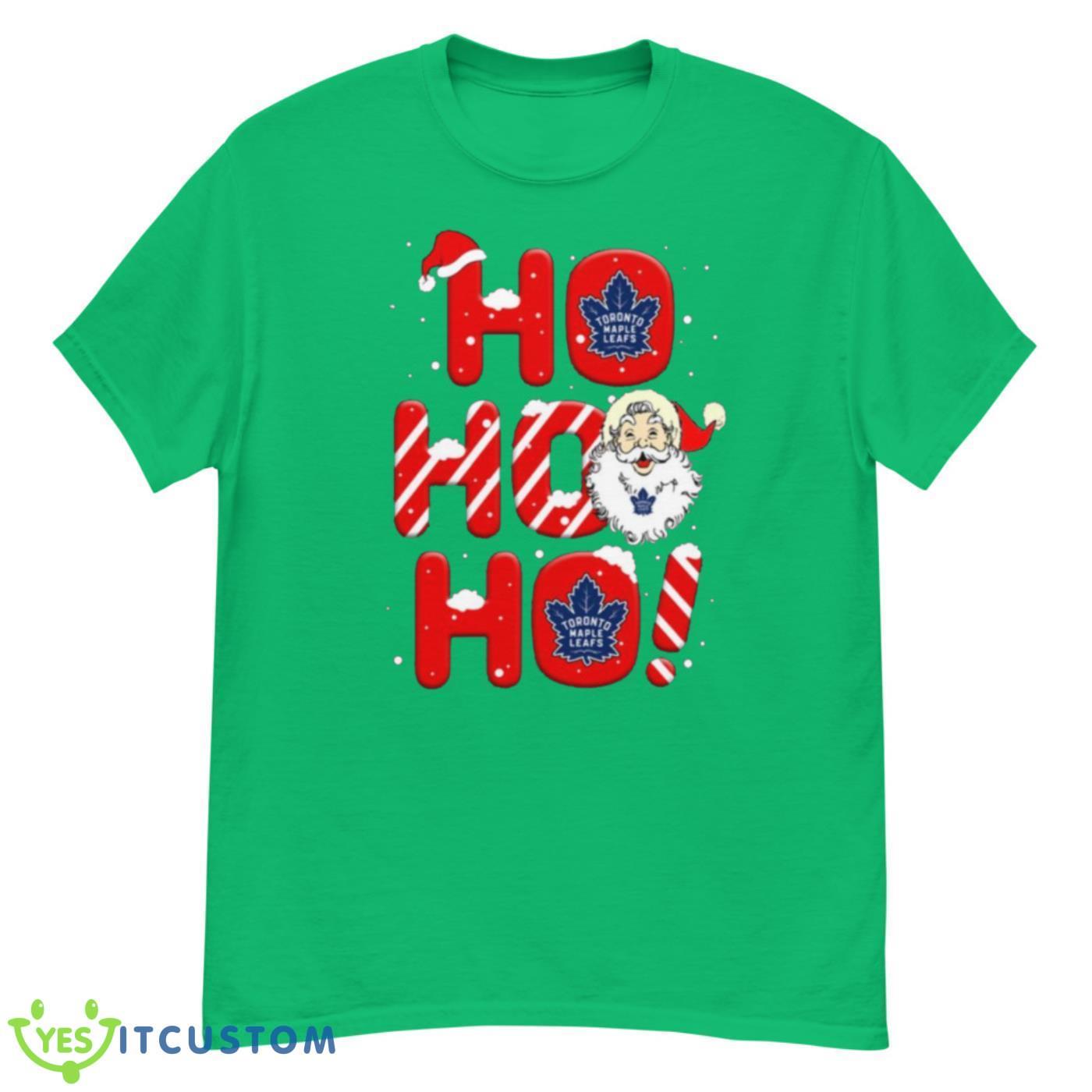 Toronto Maple Leafs NHL Hockey Ho Ho Ho Santa Claus Merry Christmas Shirt T Shirt - G500 Men’s Classic T-Shirt-2