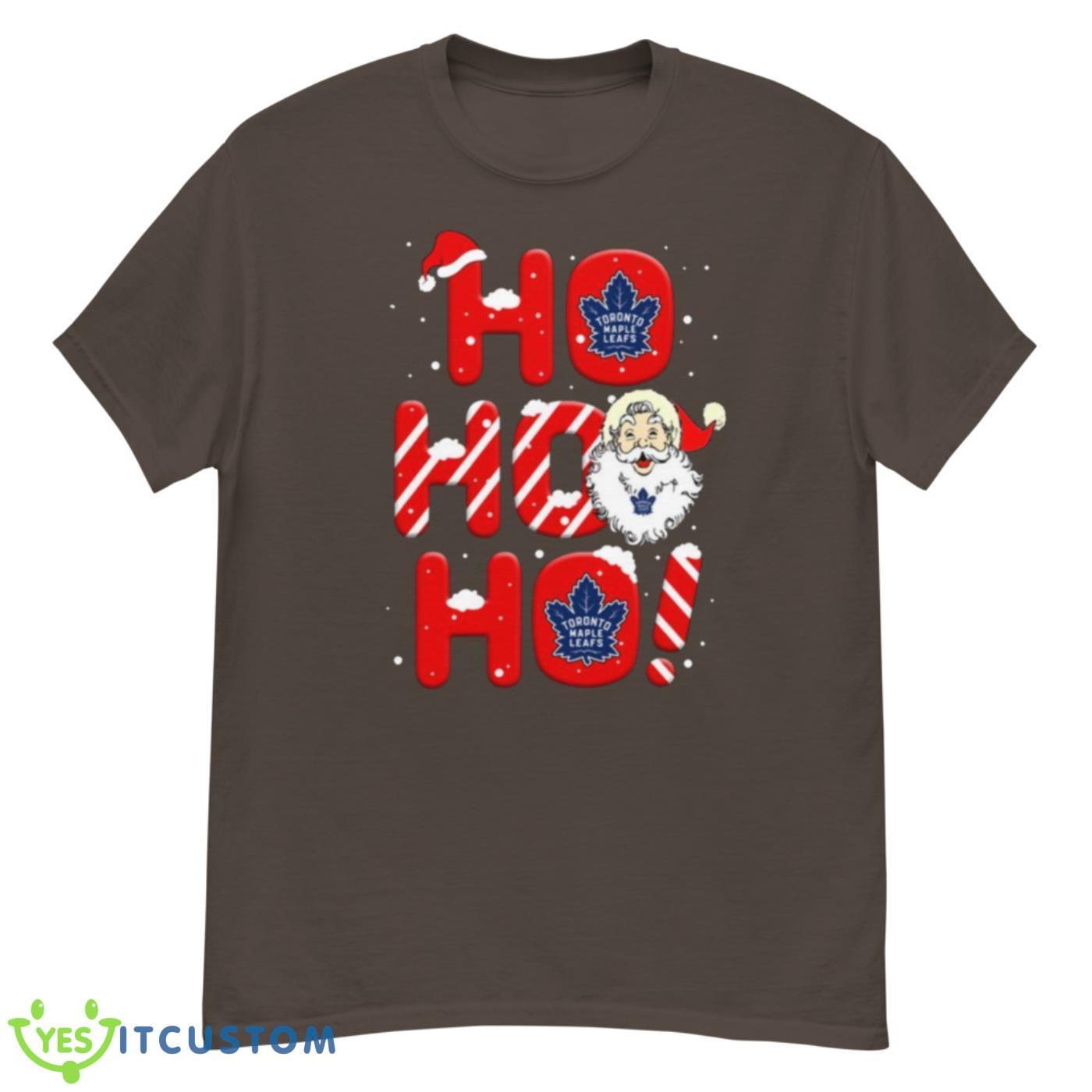 Toronto Maple Leafs NHL Hockey Ho Ho Ho Santa Claus Merry Christmas Shirt T Shirt - G500 Men’s Classic T-Shirt-1