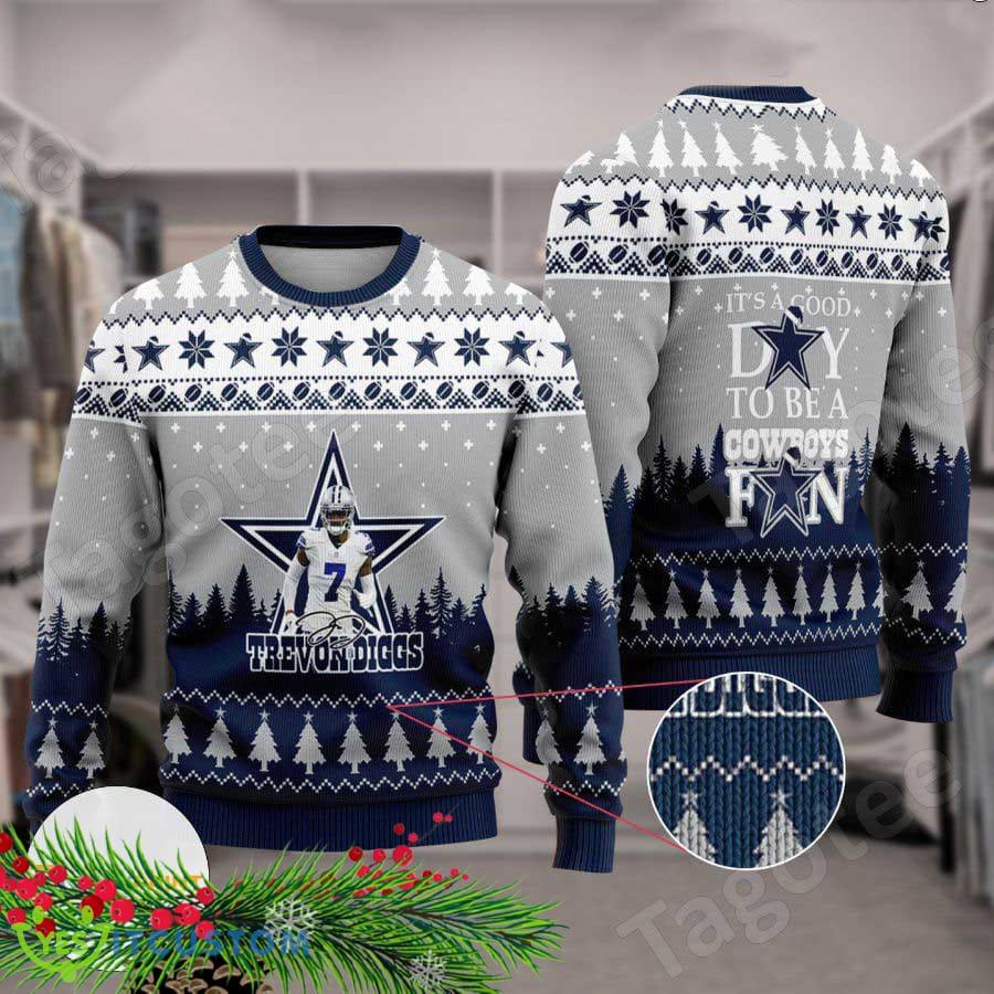 Trevon Diggs #7 NFL Dallas Cowboys Dallas Cowboys Party Ugly Christmas Sweater - Trevon Diggs #7 NFL Dallas Cowboys Ugly Sweater – Dallas Cowboys Ugly Christmas Sweater
