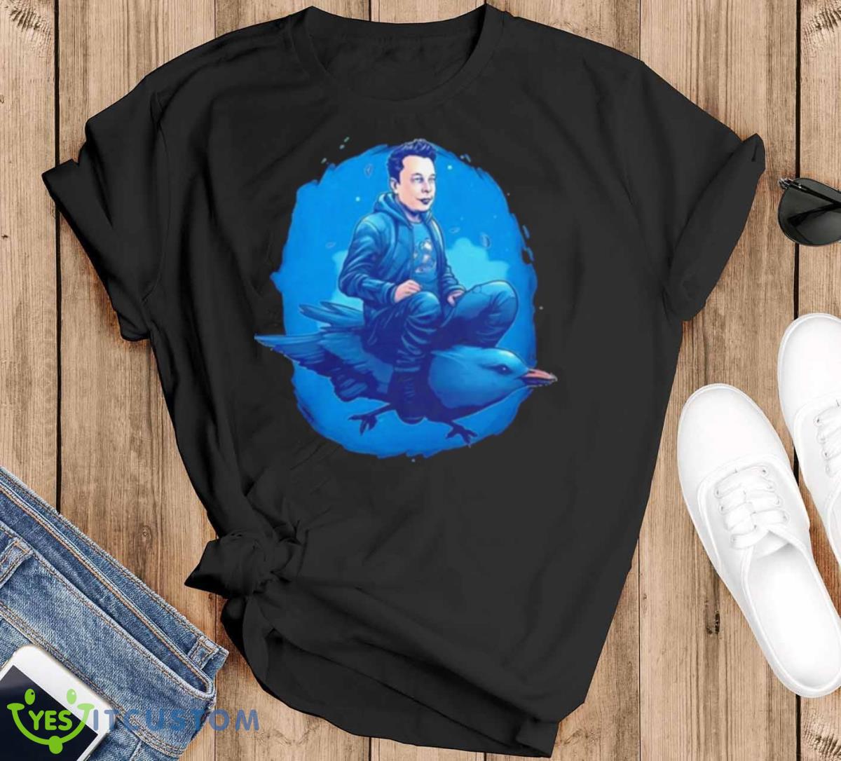 Twittering Along T Shirt - Black T-Shirt