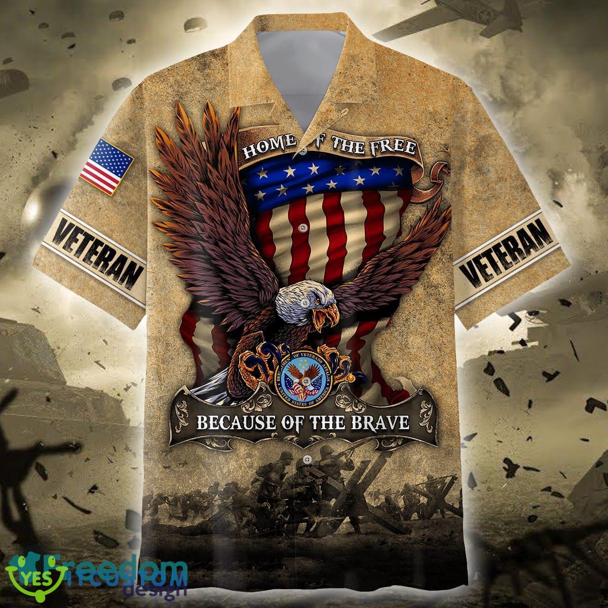 US Veteran Flag's Proud Call Home Of The Free Because Of The Brave Hawaiian Shirt And Short - US Veteran - Home Of The Free Because Of The Brave Unisex Shirts_1